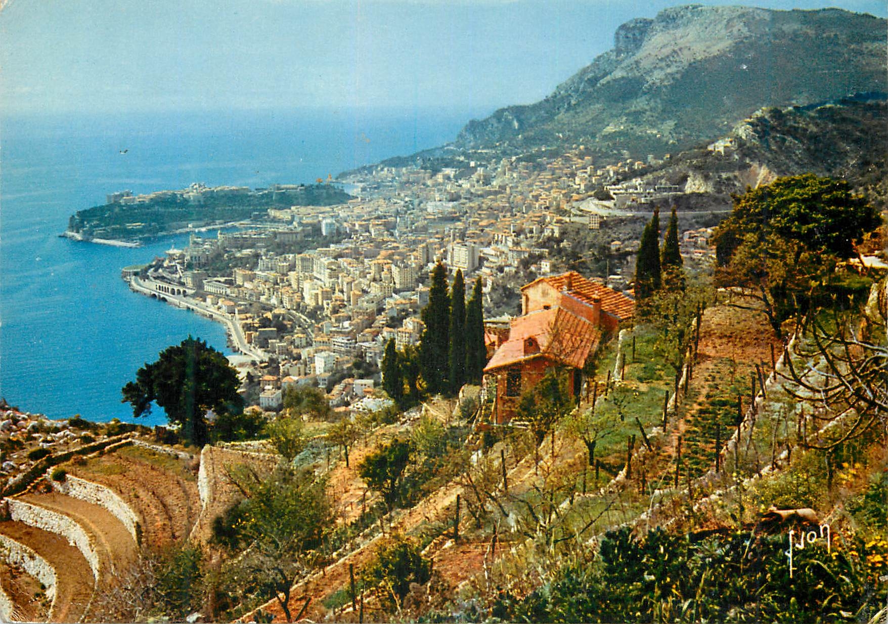 CPM COULEURS ET LUMIÈRE DE FRANCE La Côte d'Azur  miracle de la nature Vue générale sur MONTE-CARLO et MONACO