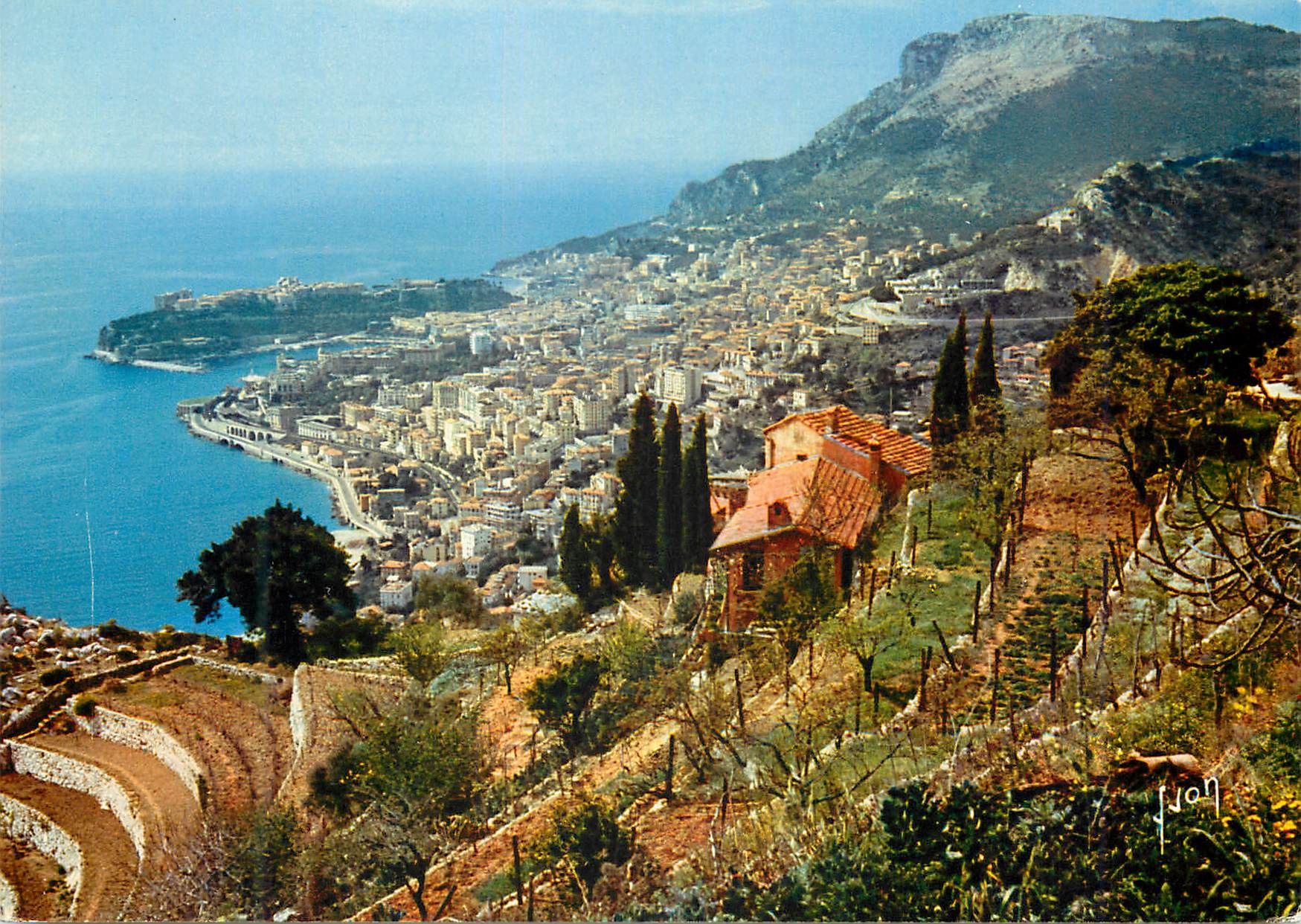 CPM COULEURS ET LUMIÈRE DE FRANCE La Côte d'Azur miracle de la nature Vue générale sur MONTE-CARLO et MONACO