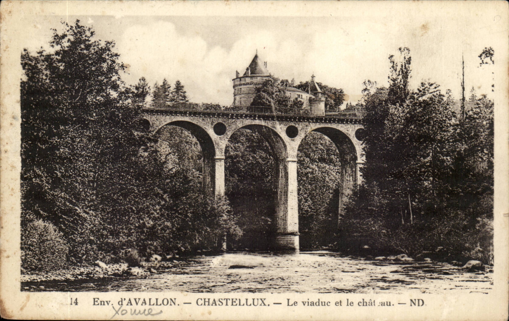 Surroundings of Avallon Chastellux CPA the viaduct and the castle