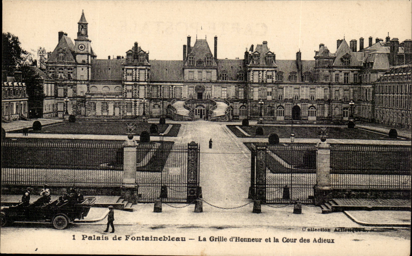 Palate of Fontainebleau CPA the grid of honor and court of the Good-byes