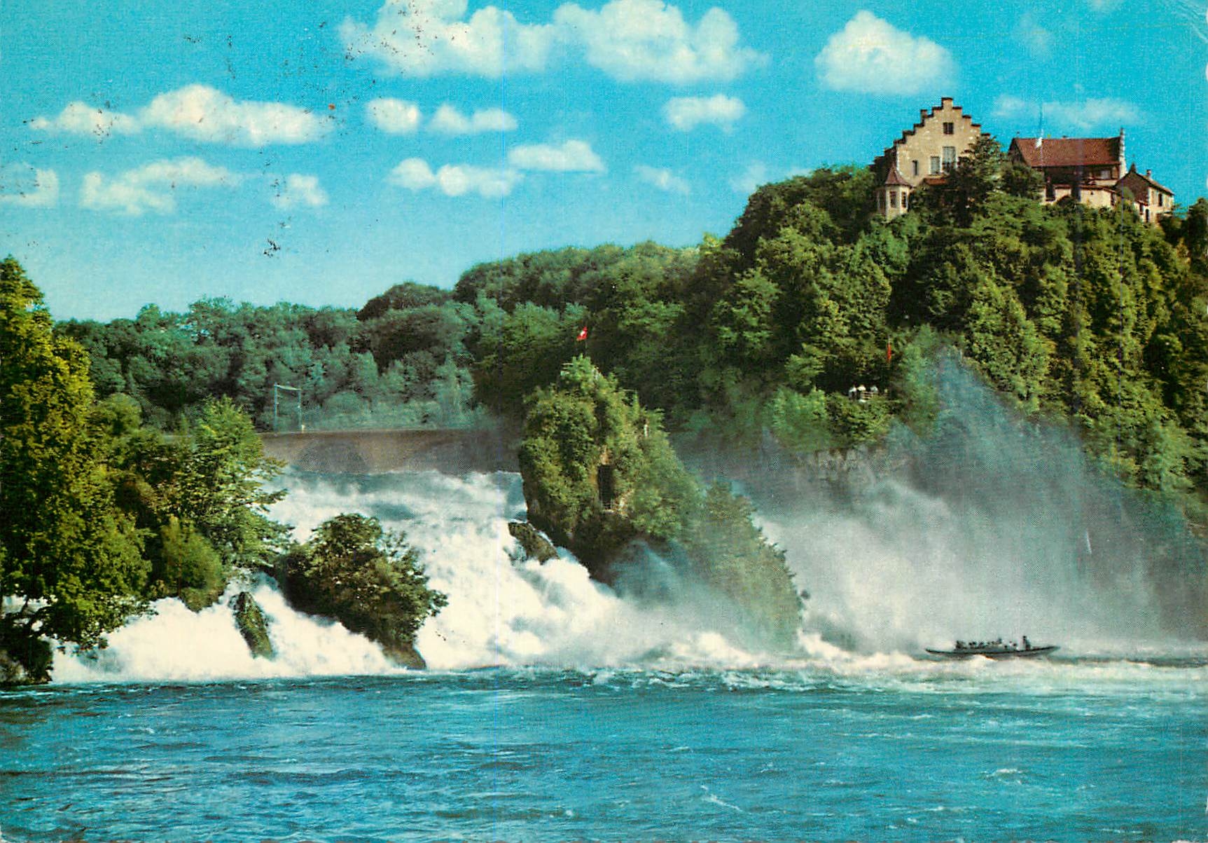 CPM Rheinfall mit Schloss Laufen Chute du Rhin et le Chateau de Laufen Cascale del Rheno e Castello di Laufen