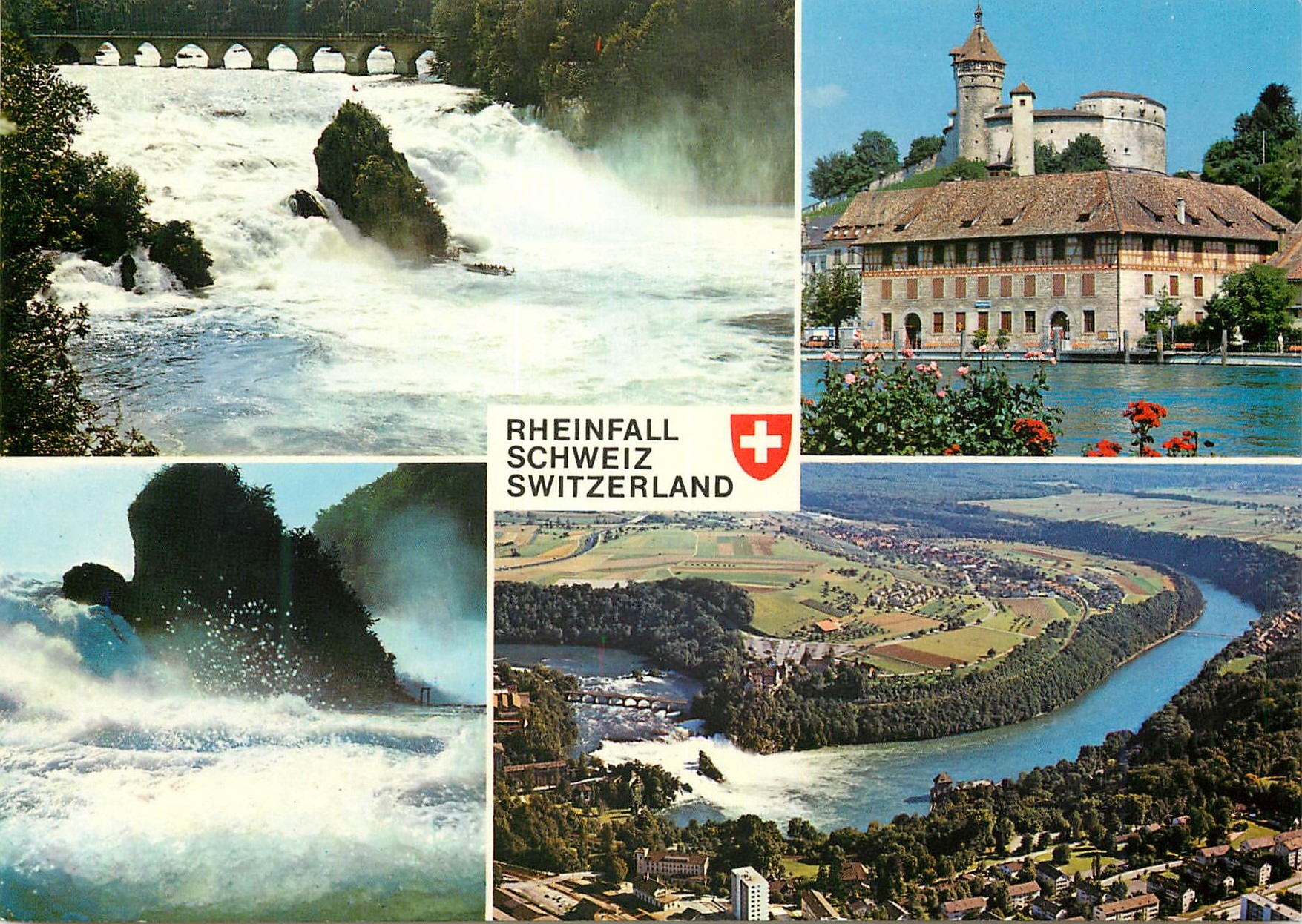 CPM Rheinfall Schweiz Switzerland Orientierung uber den Rheinfall Totale Breite Totale Hohe Tiefe des Rheinfallbeckens M