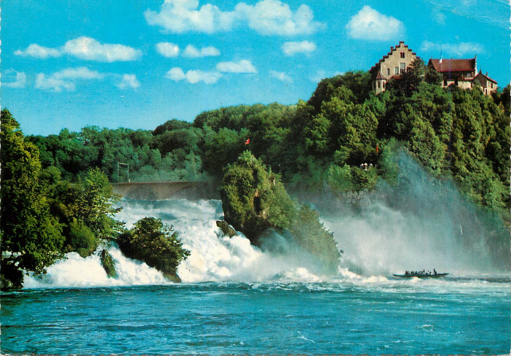 CPM Rheinfall mit Schoss Laufen Chute du Rhin et le Chateau de Laufen Cascate del Rheno e Castello di Laufen Restaurant
