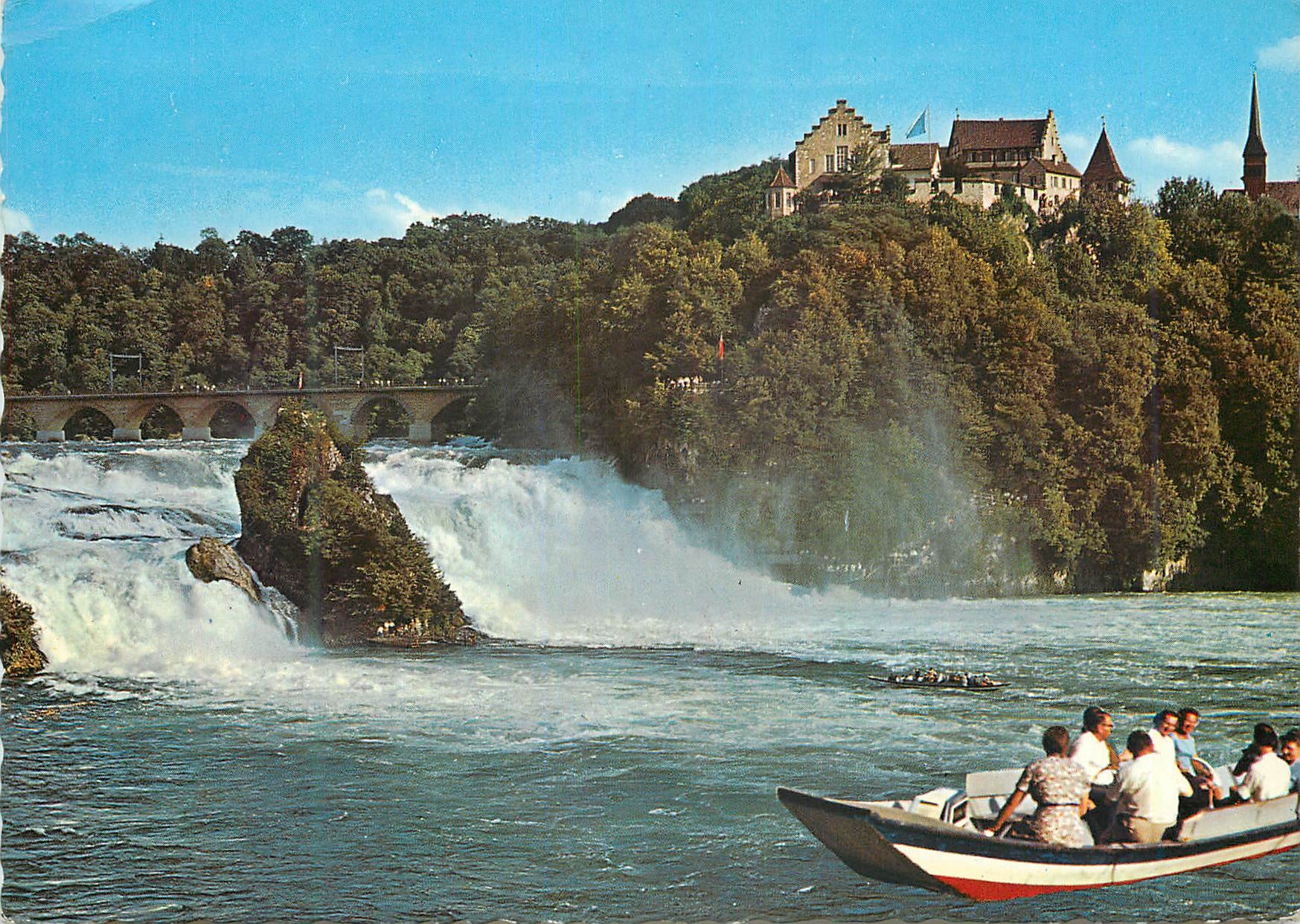 CPM Rheinfall bei Neuhausen mit Schoss Laufen Cafe Rest am Rheinfall E Schaad Neuhausen Schweiz Platze im Postauto