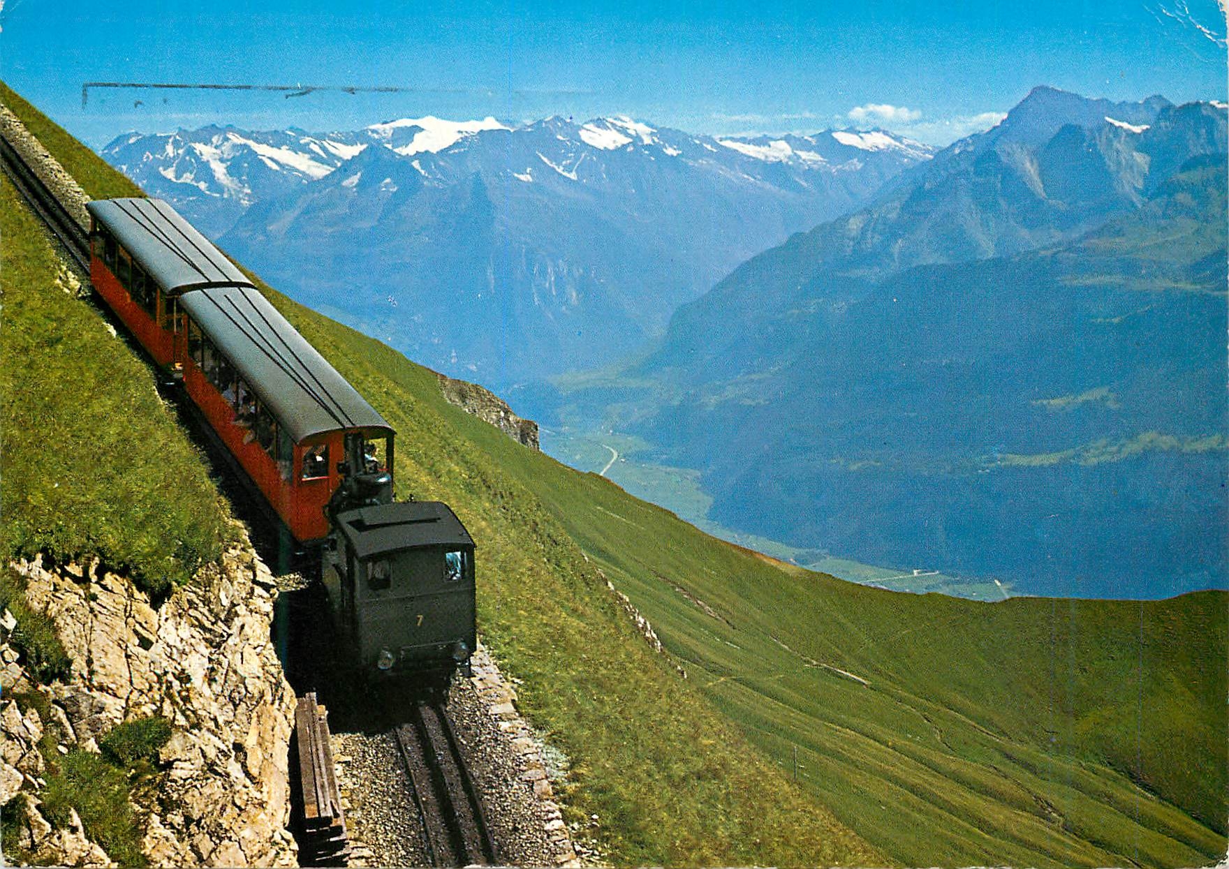 CPM Brienzer Rothorn Blick gegen Meirengen Oberhasli Train Funiculaire