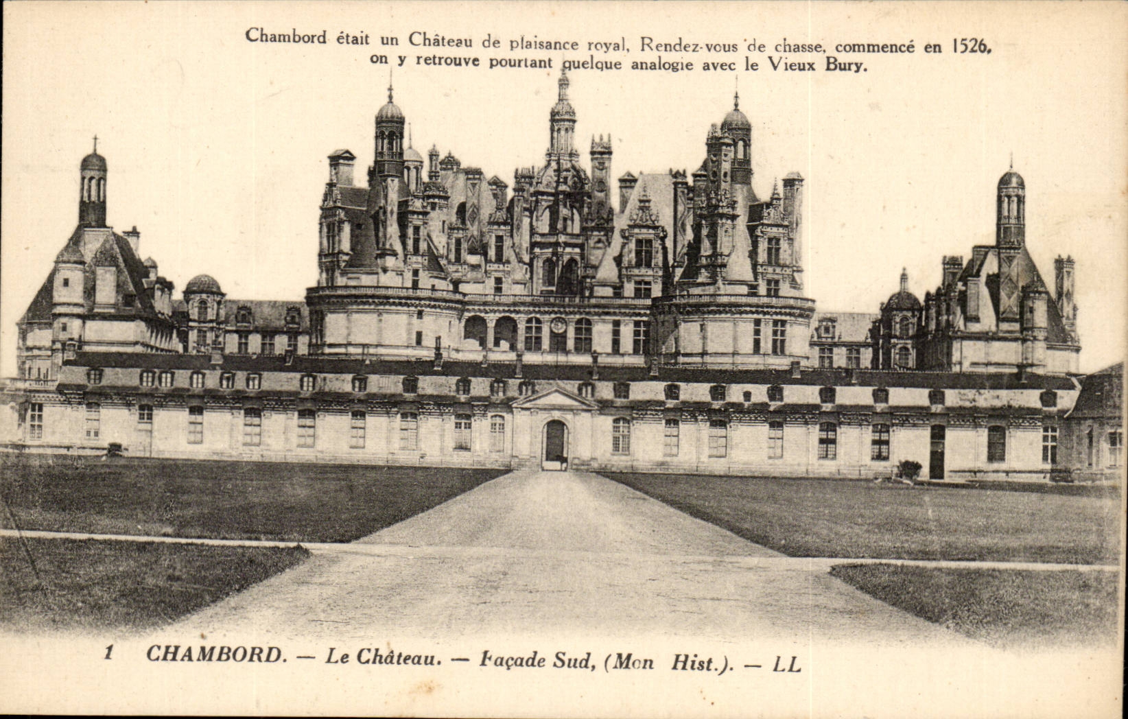 Chambord CPA Le chateau Facade sud