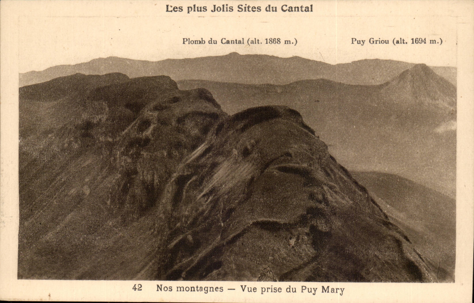 Cantal CPA unsere Berge gesehen von der Mary-Einfassung