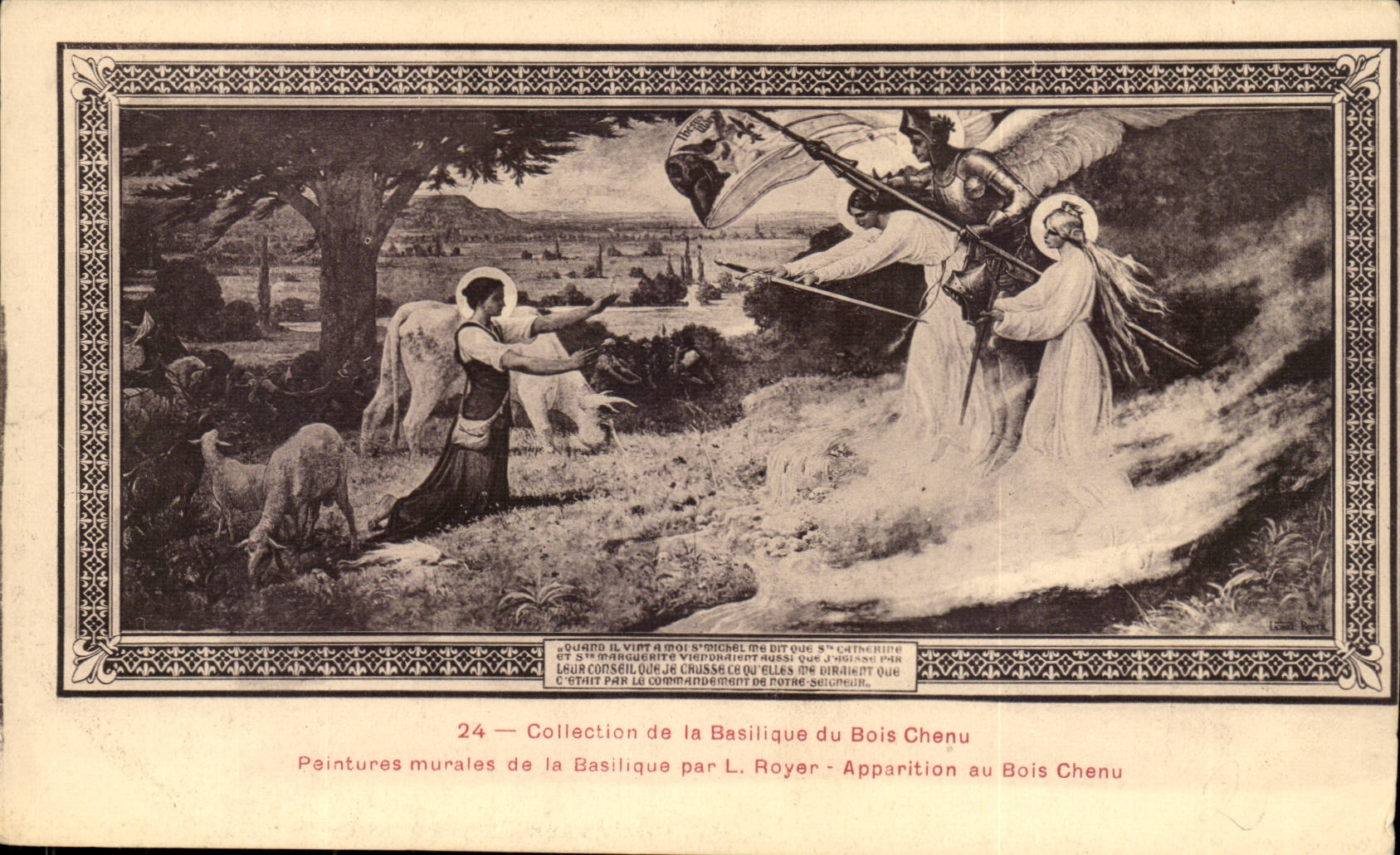 CPA Collection of the basilica of Wood Chenu Murals of the basilica by L Royer Appearance of Wood Chenu angel