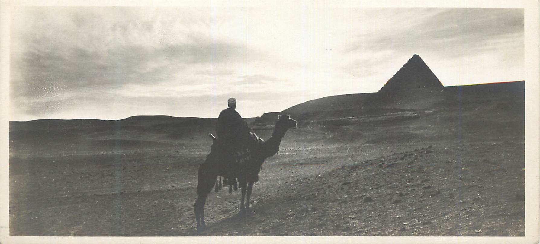 CPA Egypte Coucher du soleil au desert