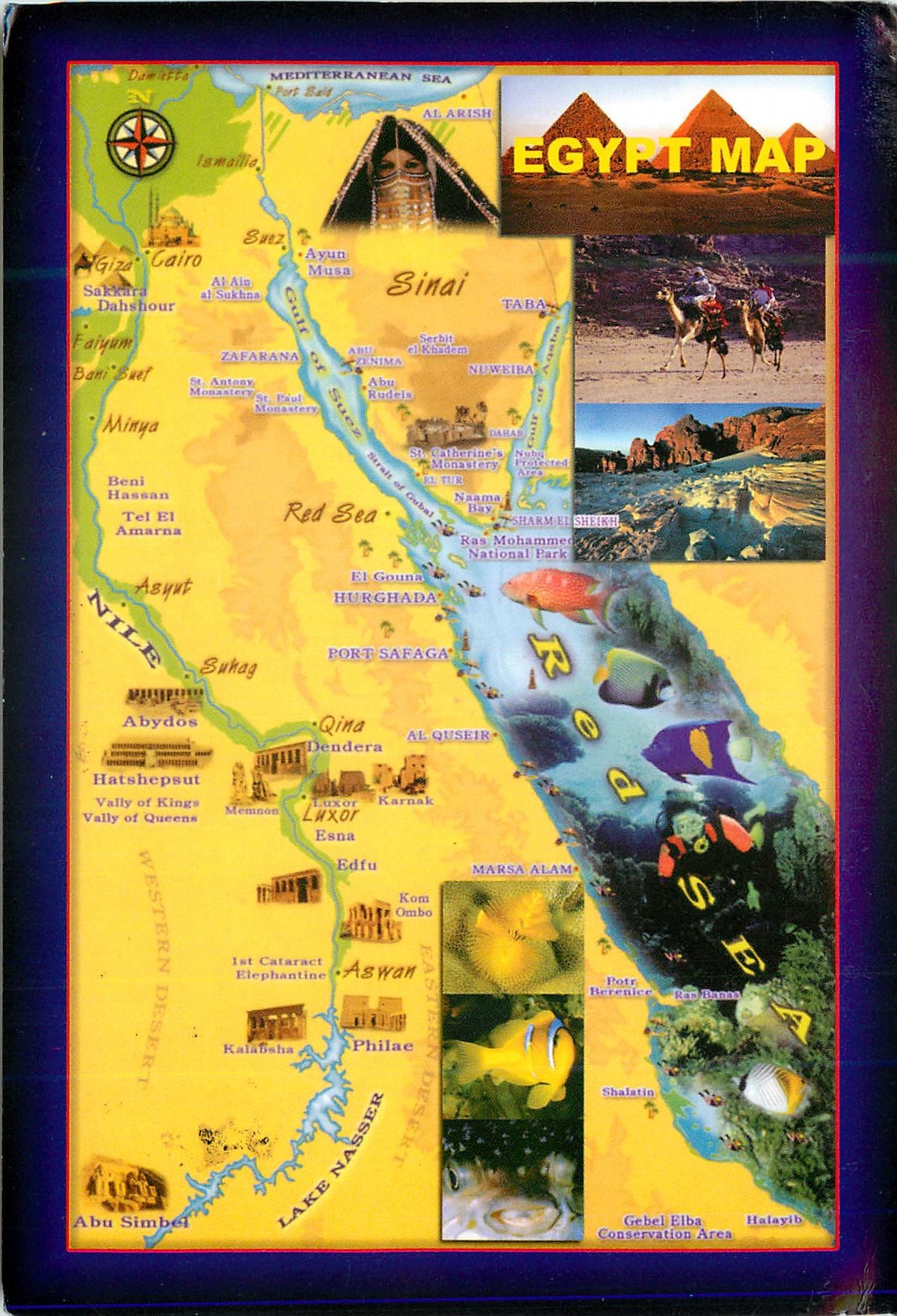 CPM Egypt Map Postcard Egypt