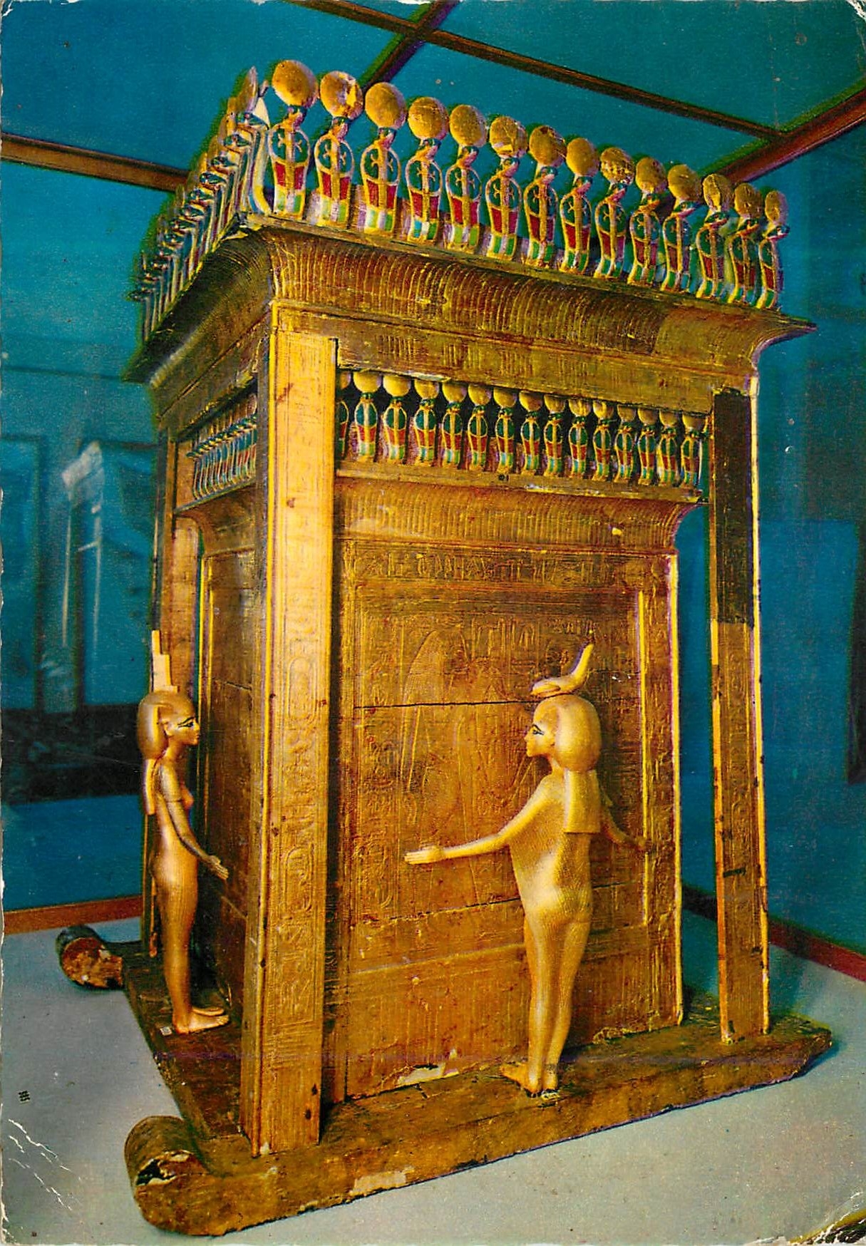 CPM The Egyptian Museum Cairo The great golden Canopic Shrine of King Tut Ankh Amun