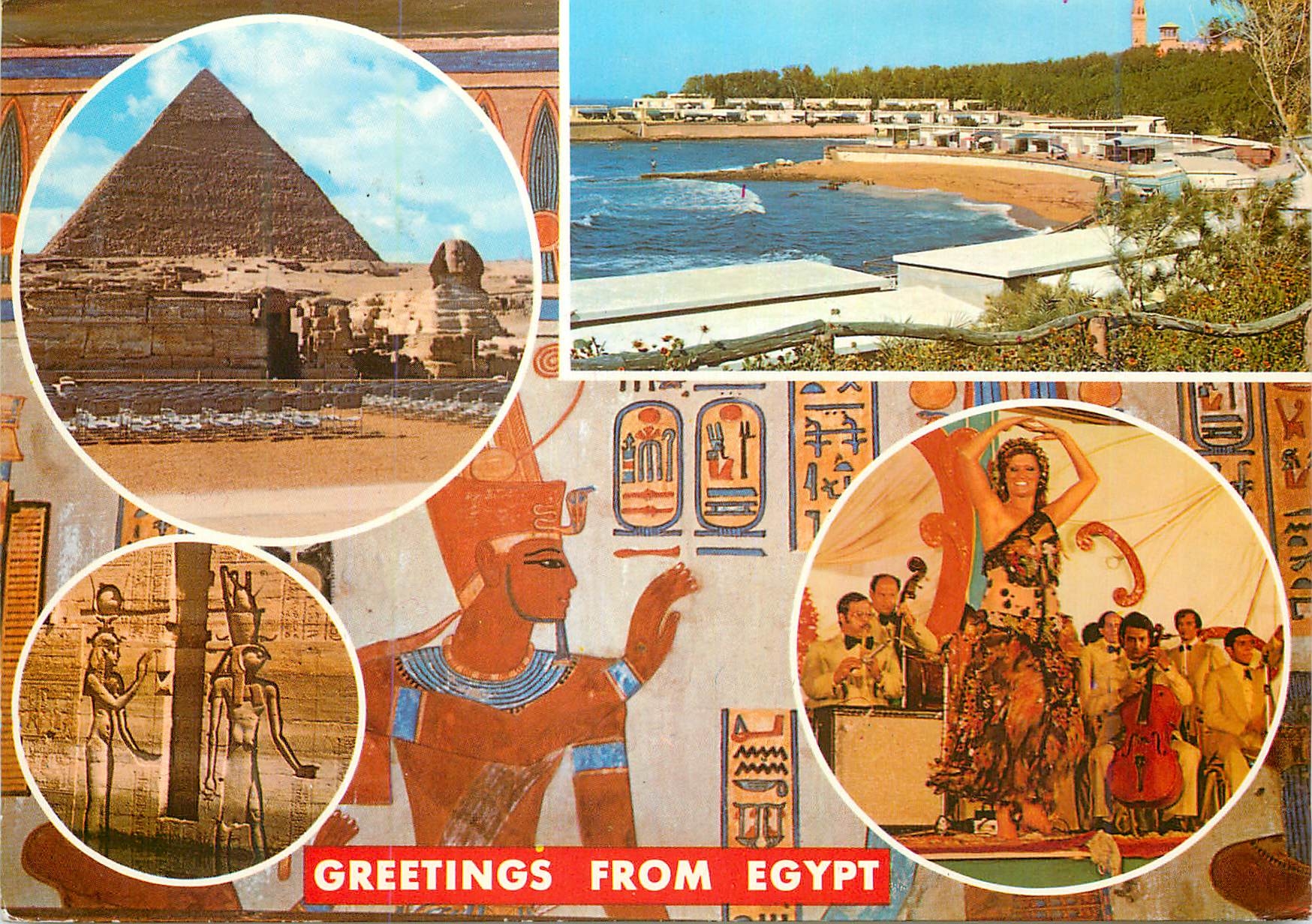 CPM Greetings from Egypt Giza The Pyramid of Kephren and the Sphinx
