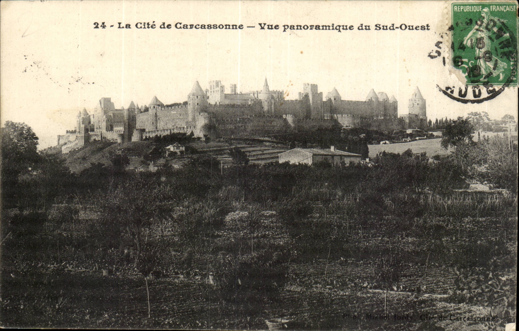 Panoramic Cite de Carcassonne CPA Vue of the Western south