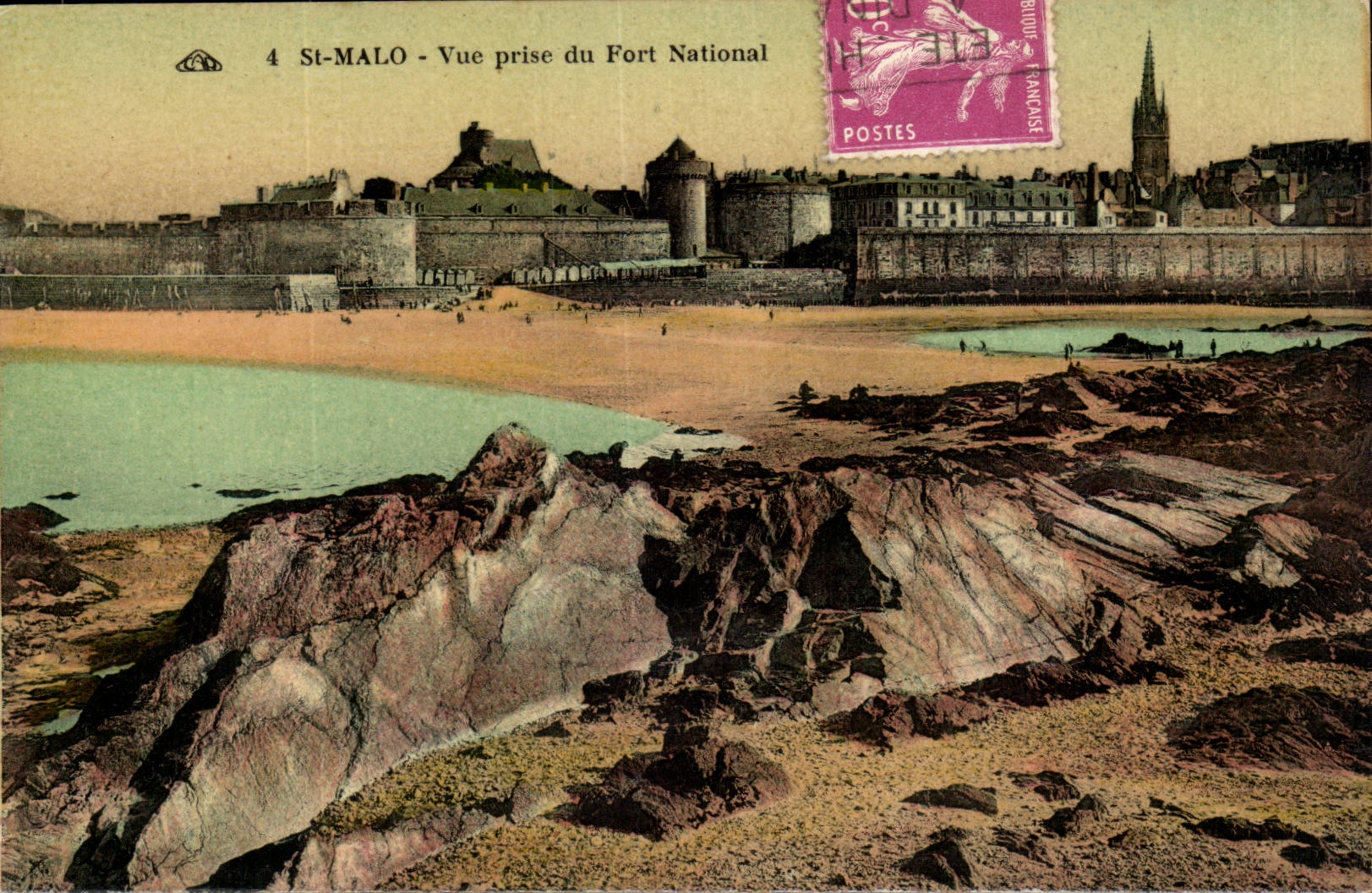 St Malo CPA Vue prise du Fort National