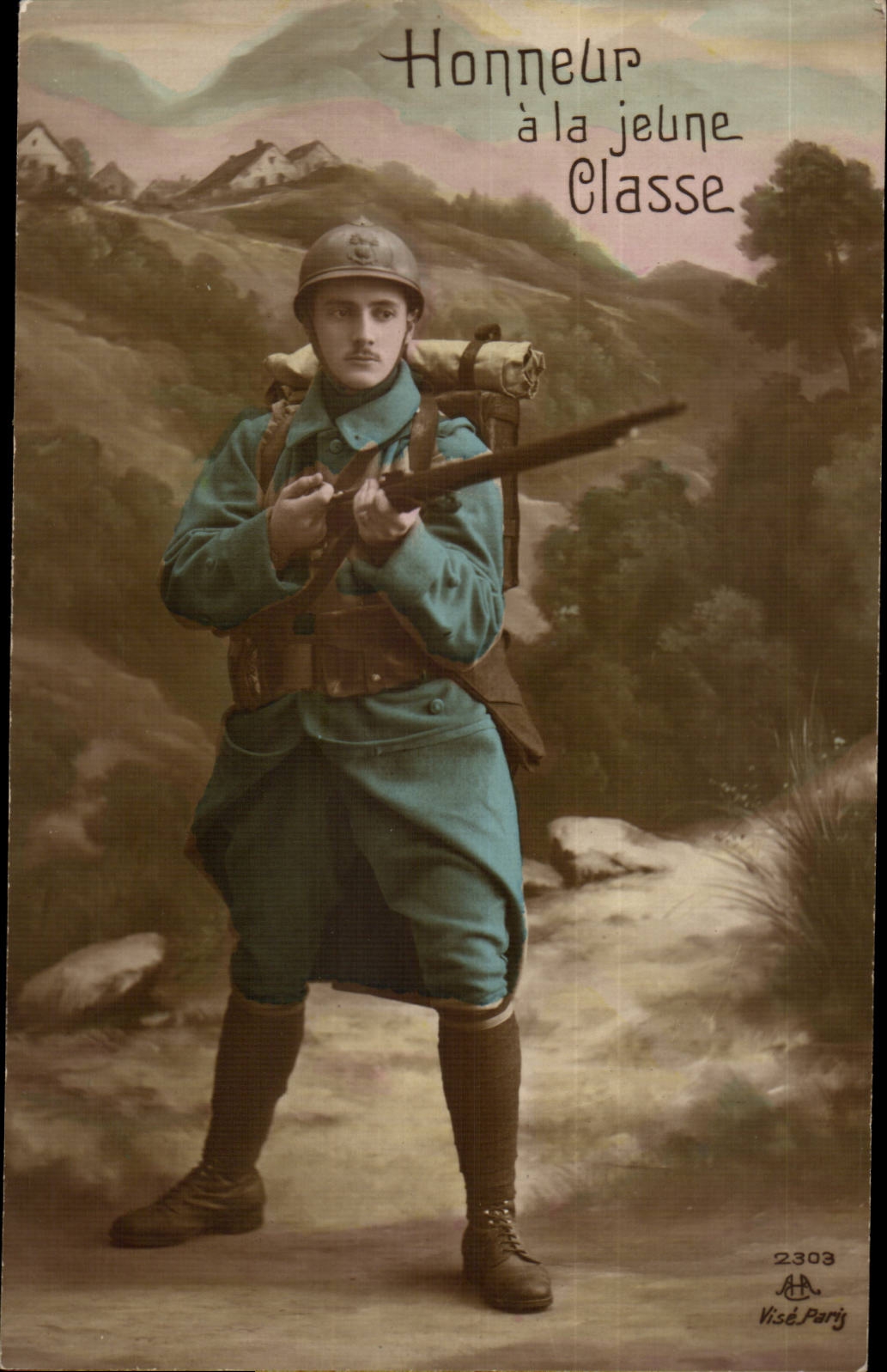 CPA Fantasy Homage to the young class (militaria)