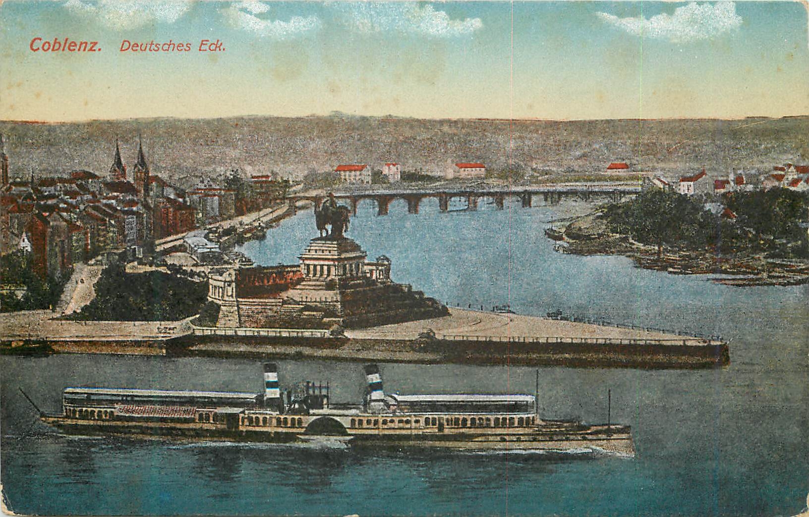 CPA Coblenz Deutsches Eck Bateau