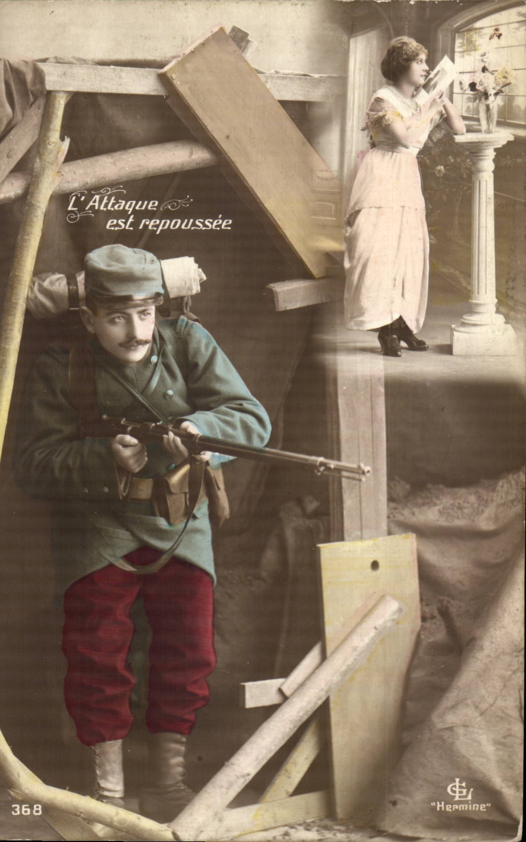 CPA Phantasie der Angriff ist repoussee (militaria)