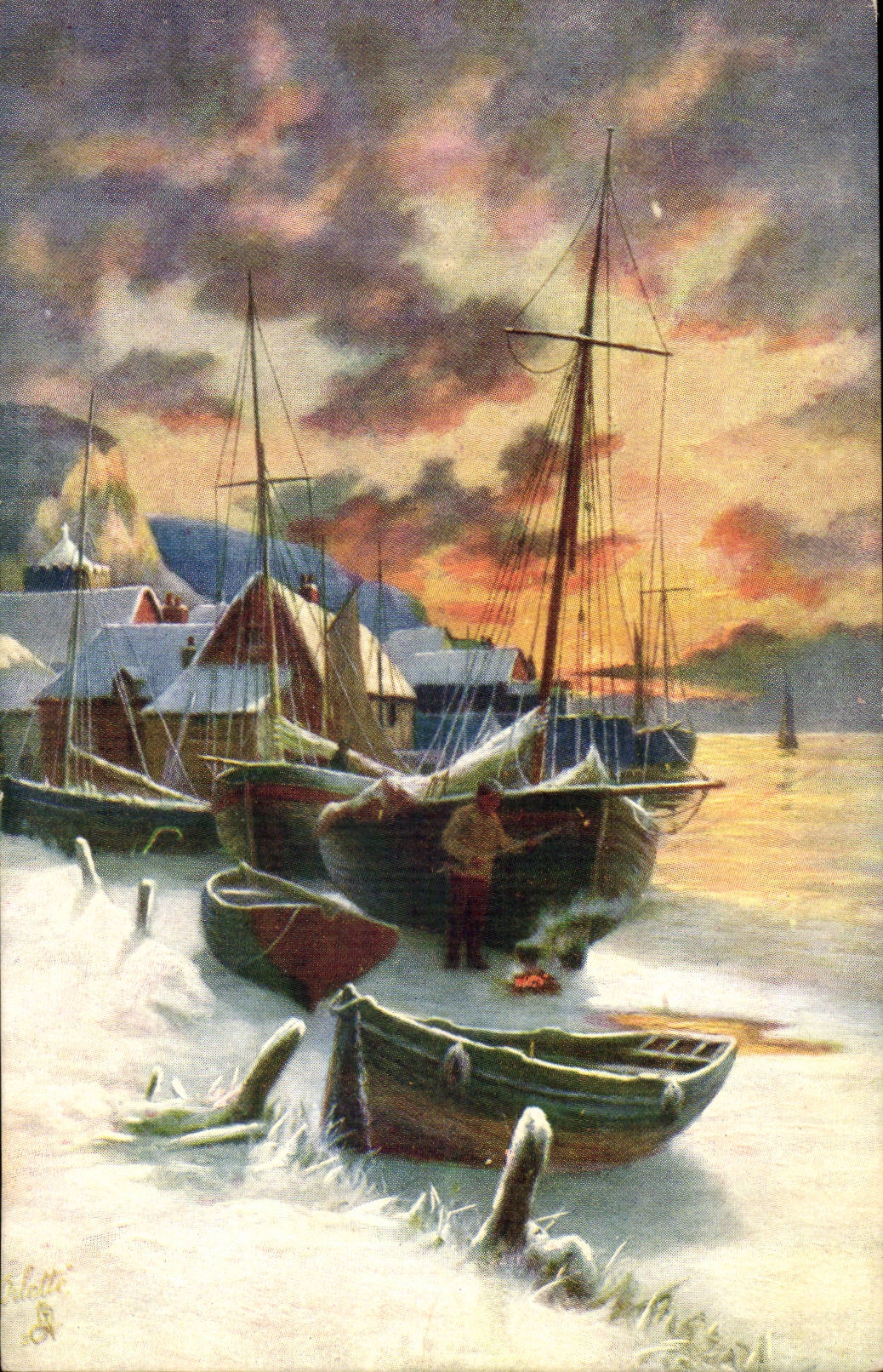 CPA Fantasy Landscape boat