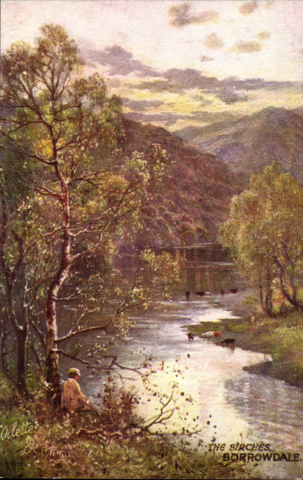 CPA Phantasie die Birken Borrowdale