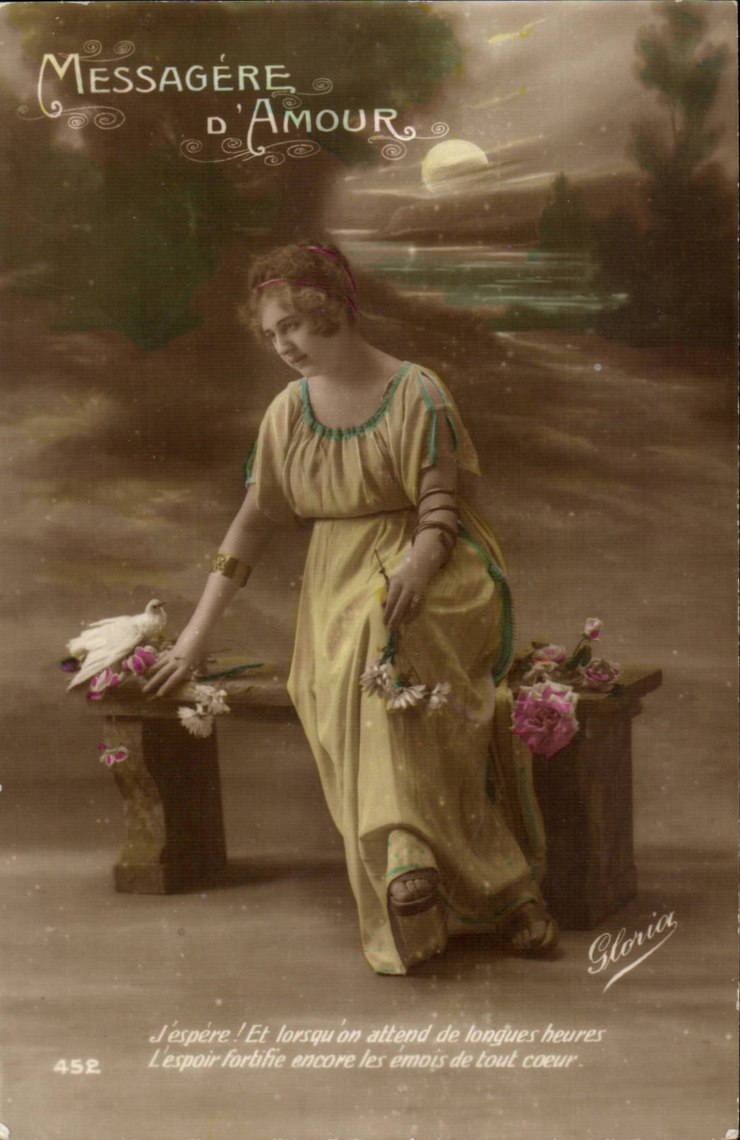 CPA Fantasy Transport of love I hope And when one waits long hours the hope still strengthens the agitations heart