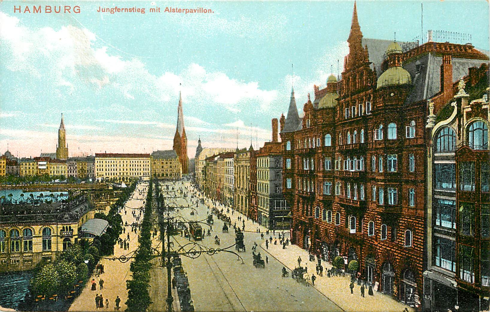 CPA Hamburg Jungfernstieg mit Alsterpavillon Zur schriftlichen Mitteilung