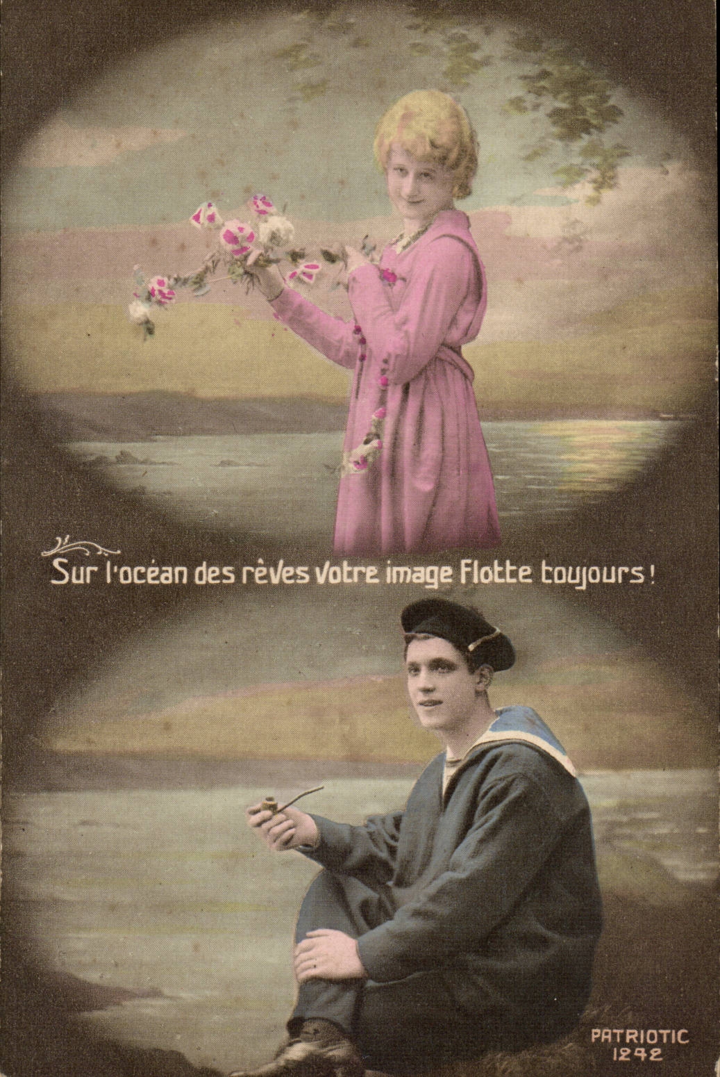 CPA Fantasy On the ocean of the dreams your faithful image always floats (woman sailor)