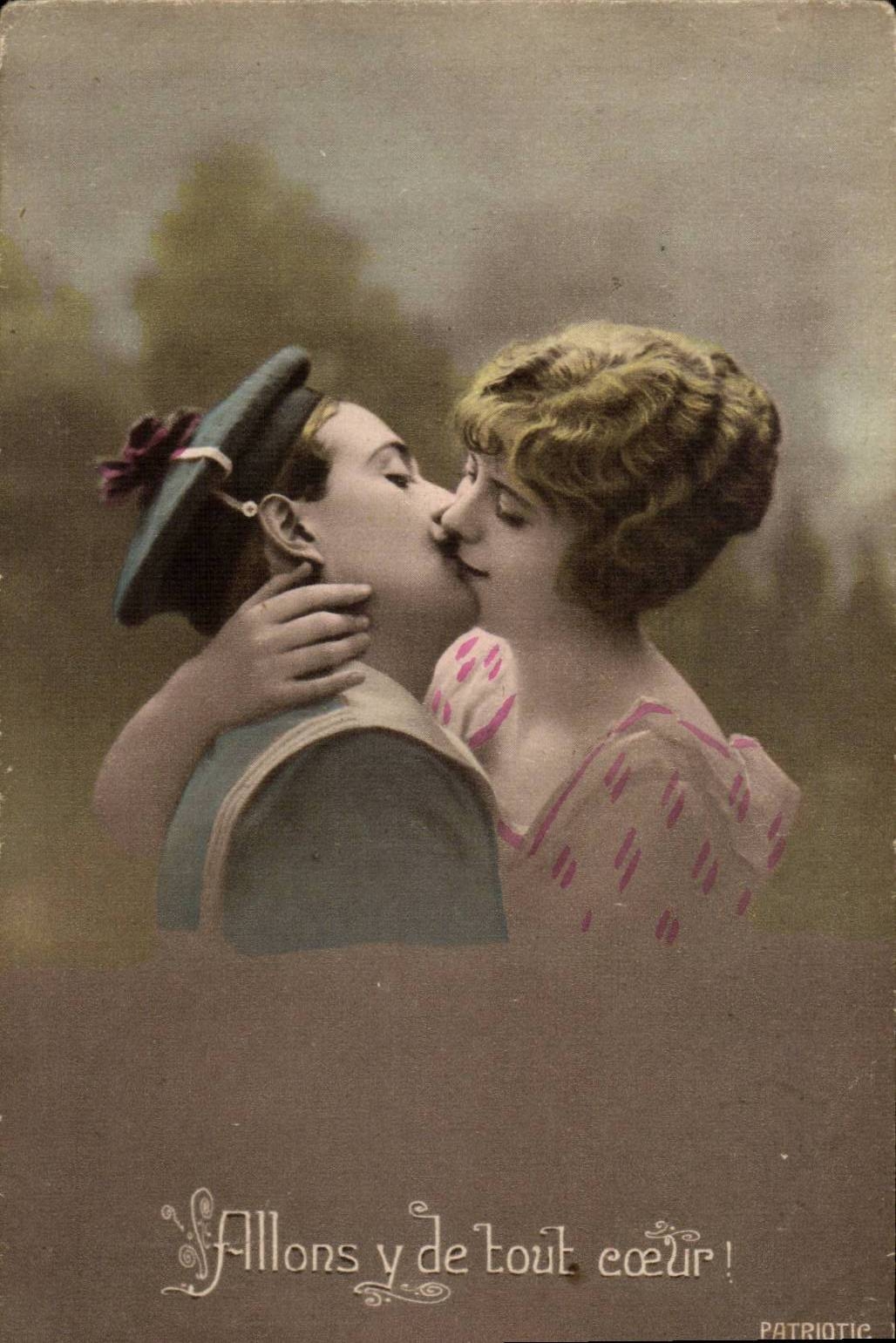 CPA Fantasy Let us go there from any heart Femme (sailor militaria)