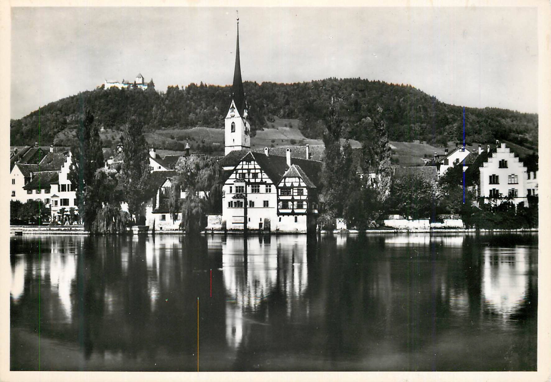 CPM KLoster St Georgen stein a Rh Gesamtansicht der ehem klosteranlage im hintergrund die burg hohenklongen