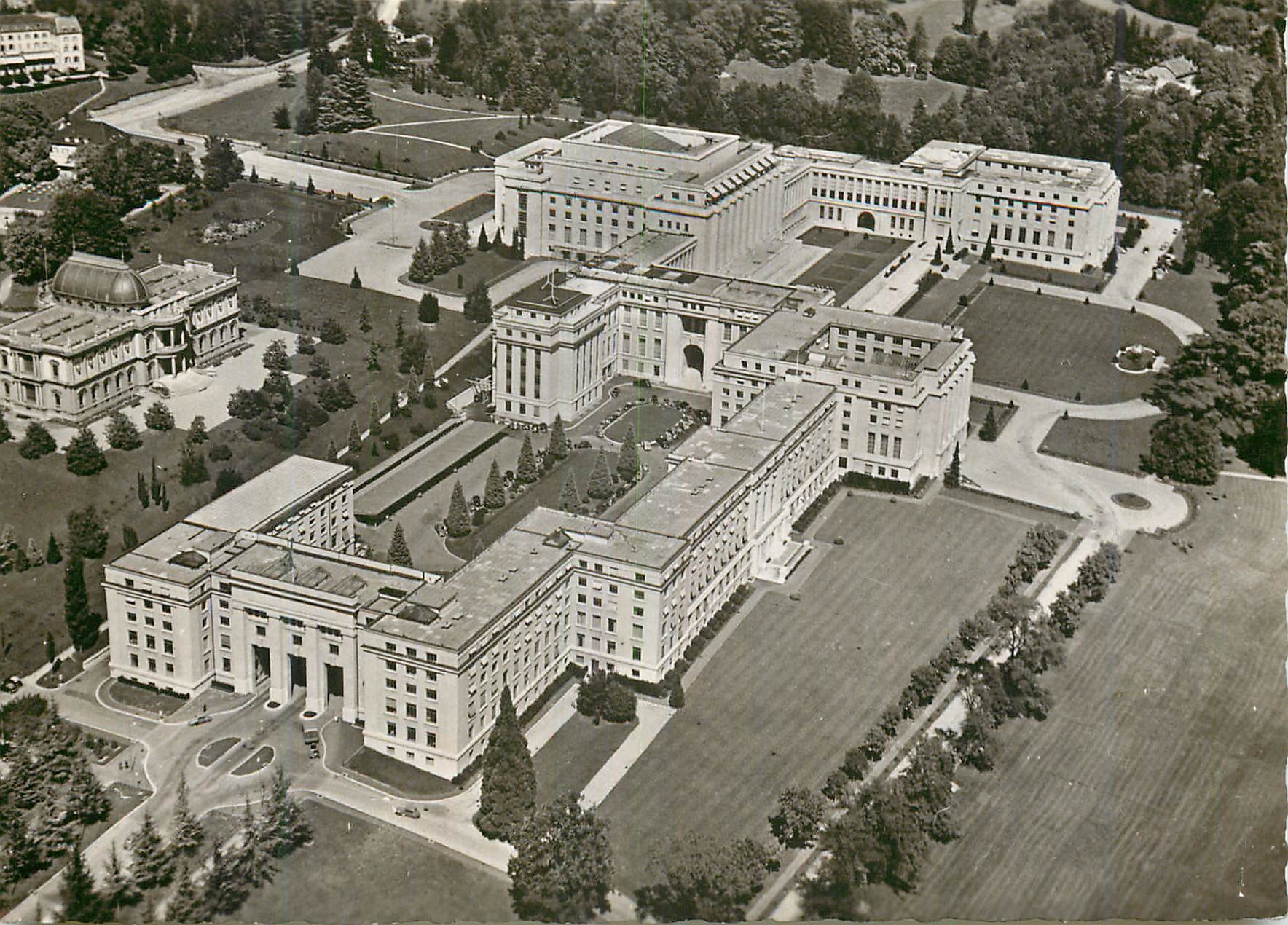 CPM Geneve Palais des Nations Vue aerienne