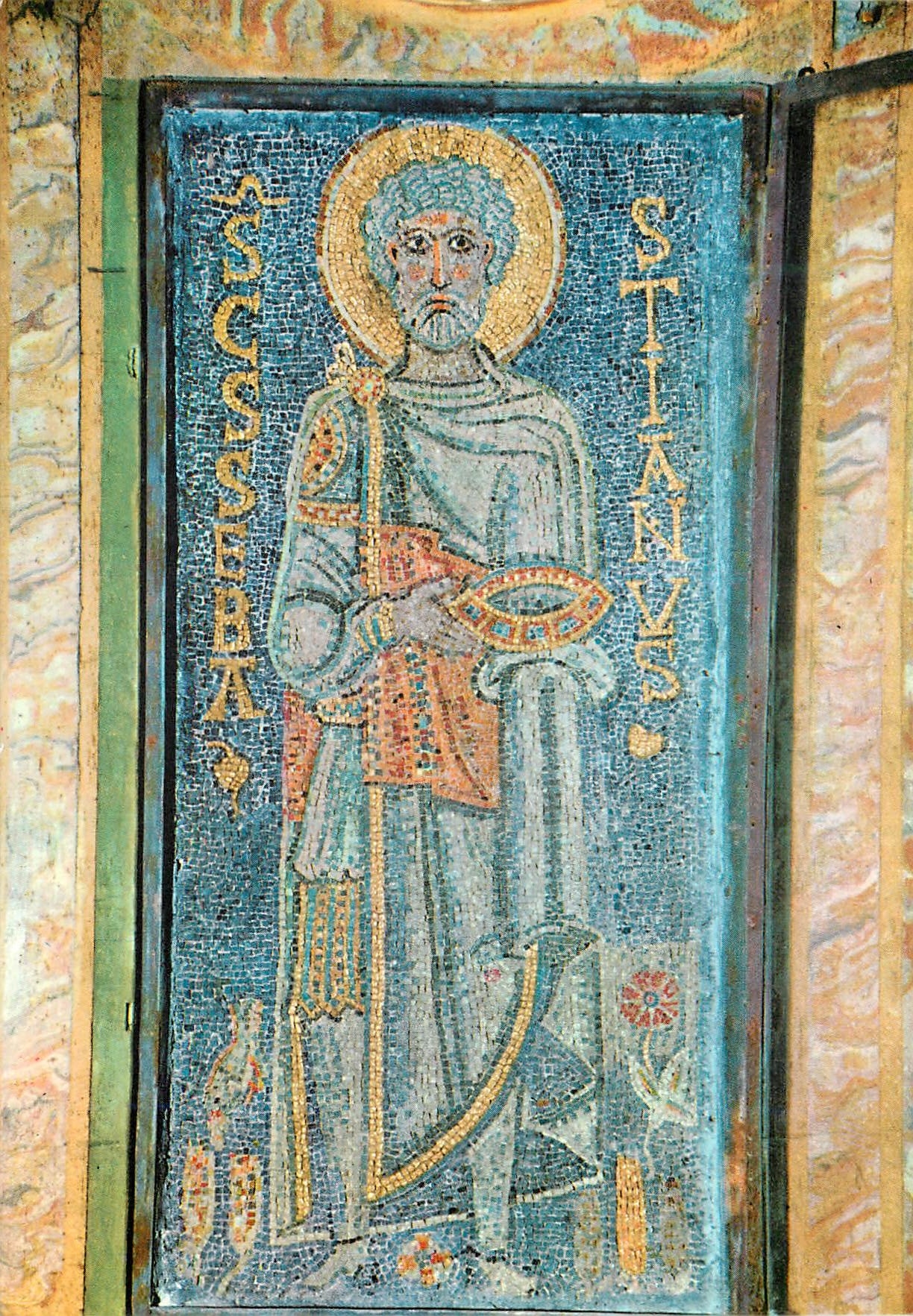 CPM Roma basilique de s pierre in vincoli s sebastien mosaique du VII s