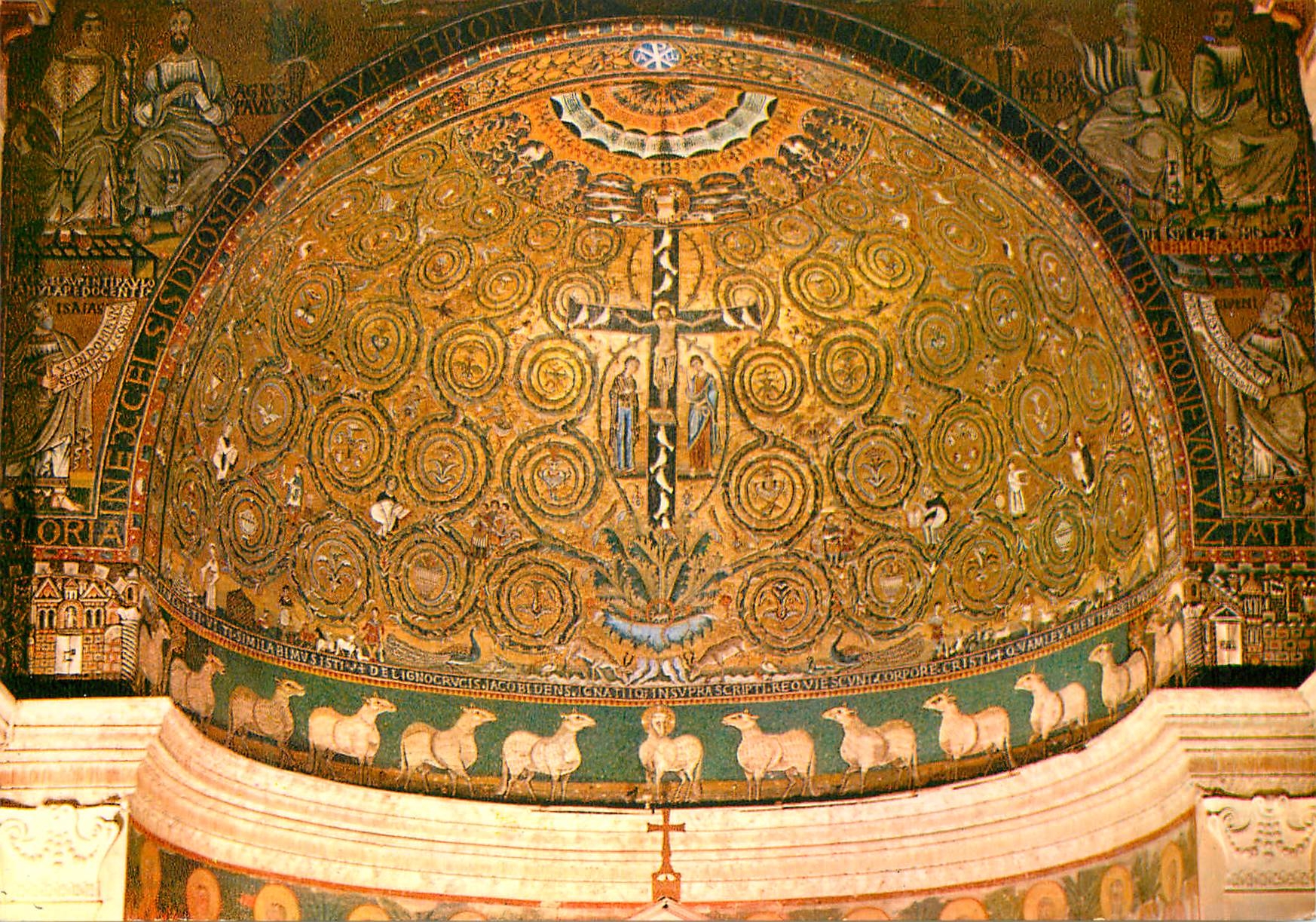 CPM Roma mosaique de l'abside (XII s) dans l'eglise de st clement