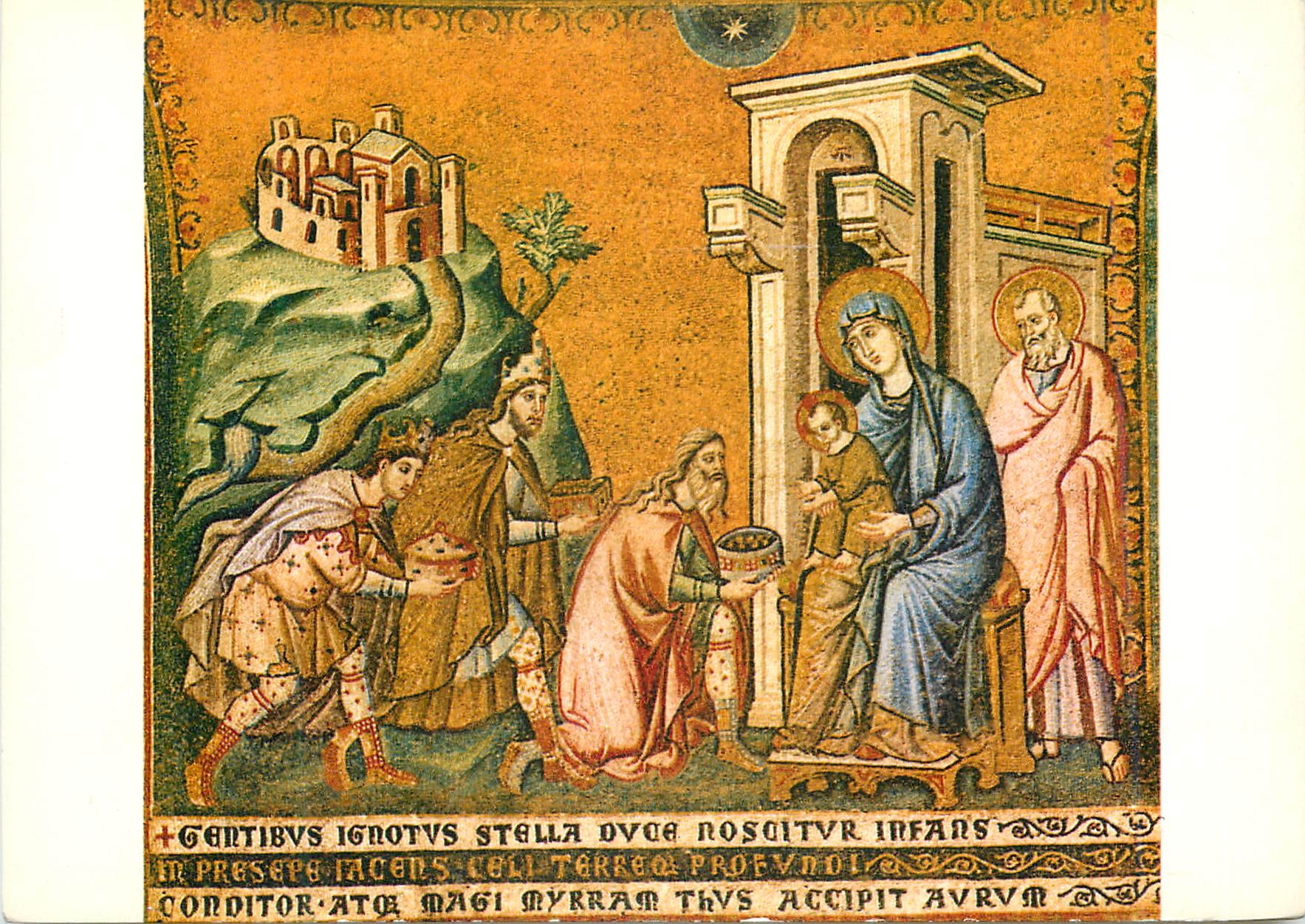 CPM Roma P Cavallini l'epiphanie (mosaique en st marie en trastevere)