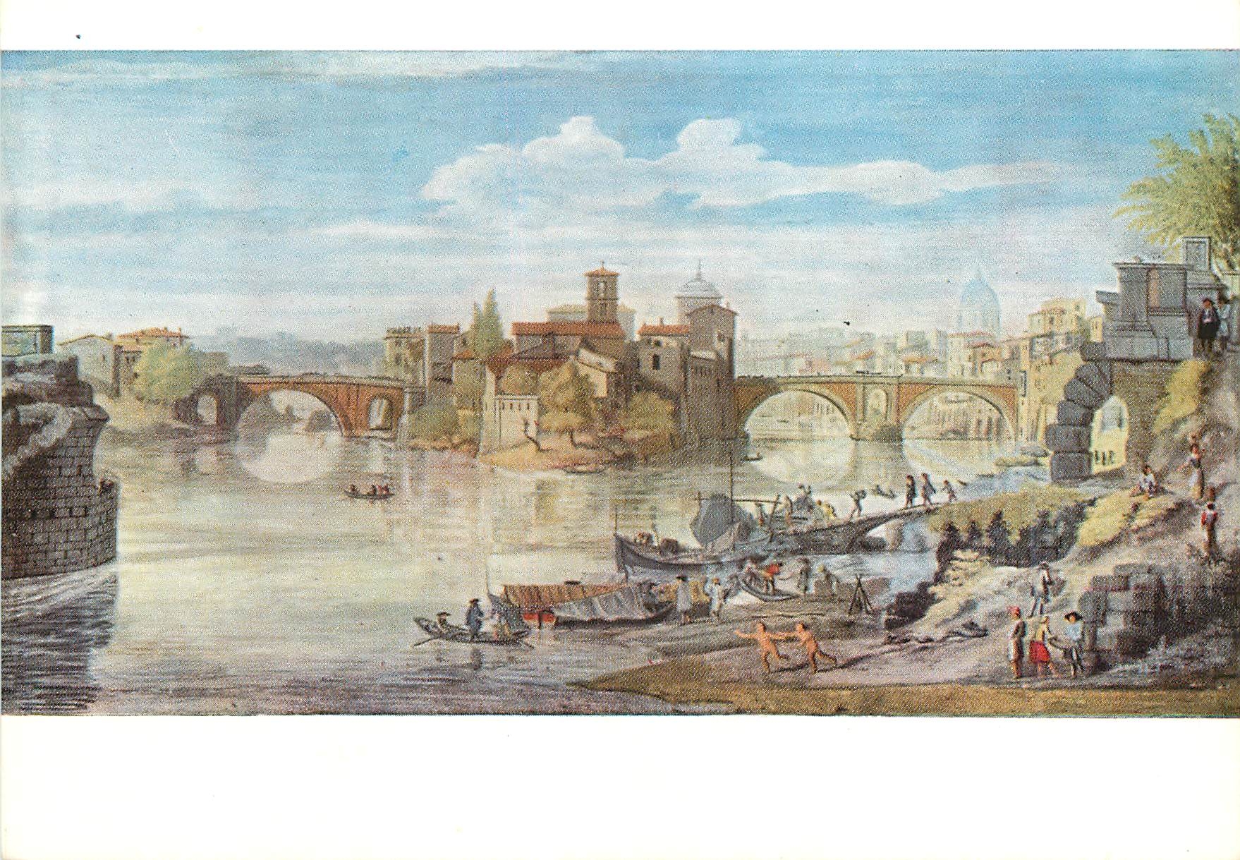 CPM Roma pinacoteca capitolina isola tiberna (gaspare van Wittel)