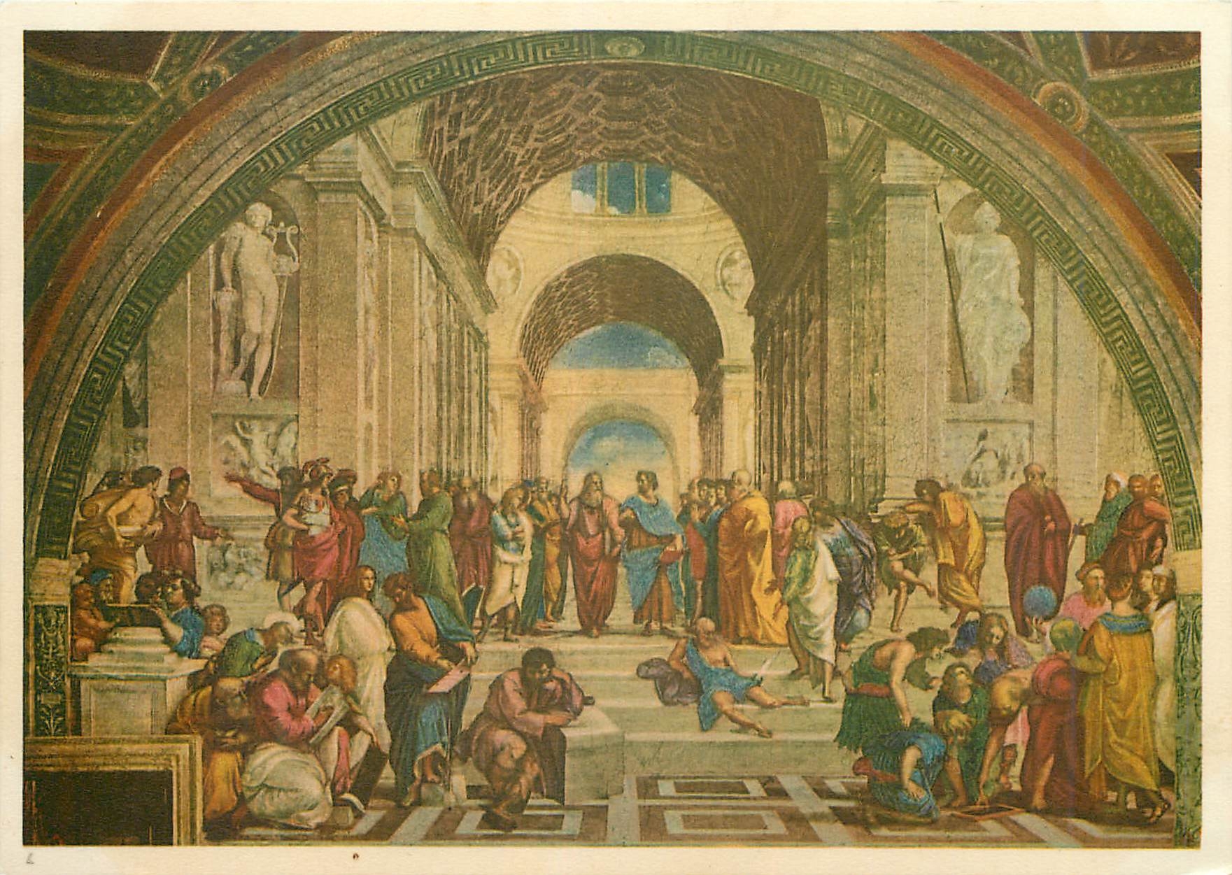 CPM La squola di atene raffaello vaticano roma