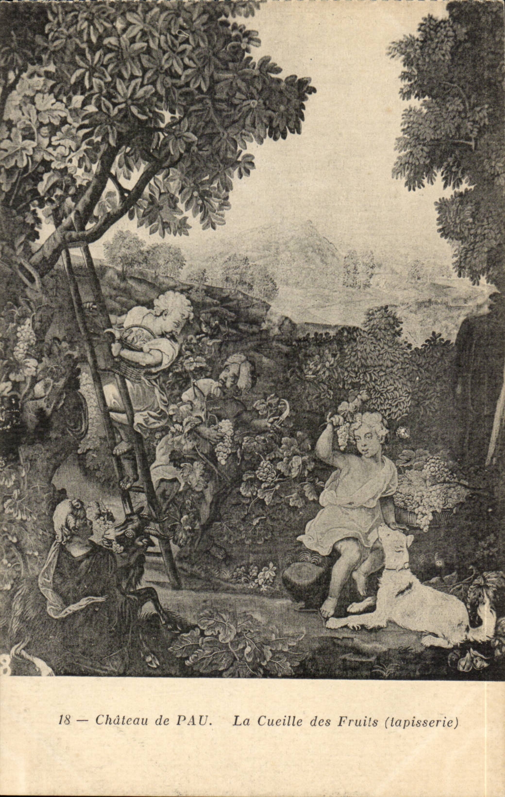 Schloss von Pau CPA das Sammeln der Fruchte (Tapisserie)