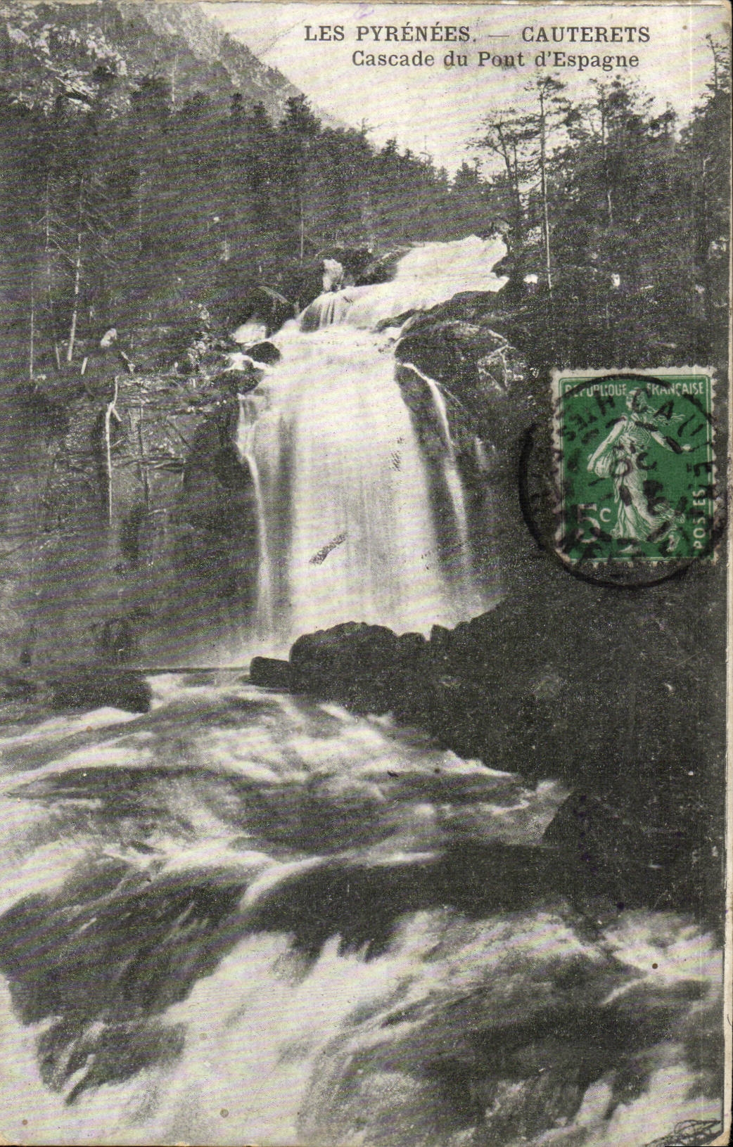 CPA Cauterets Cascades of the bridge of Spain