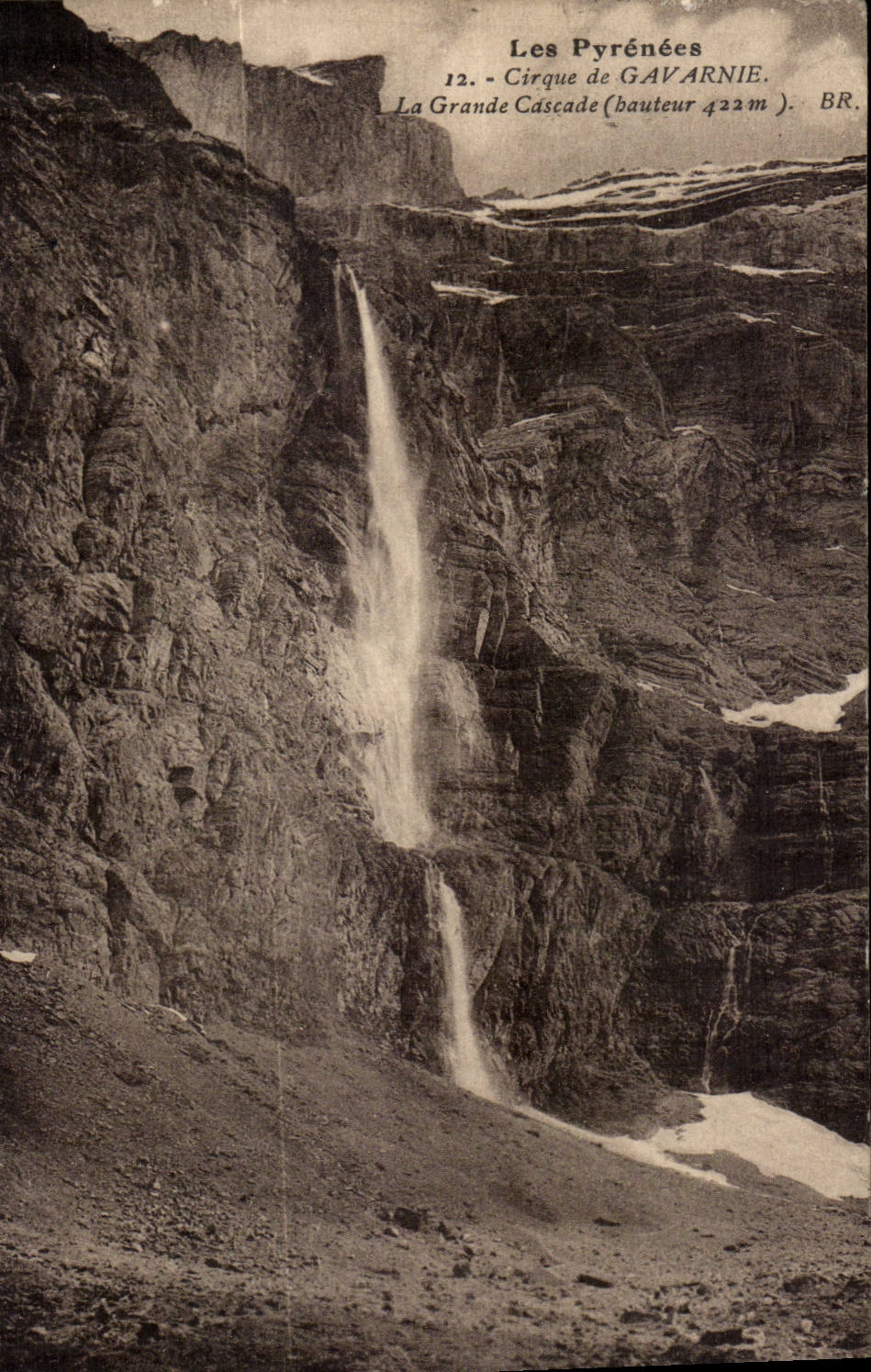 Circus of Gavarnie CPA the large cascade (height 422m)