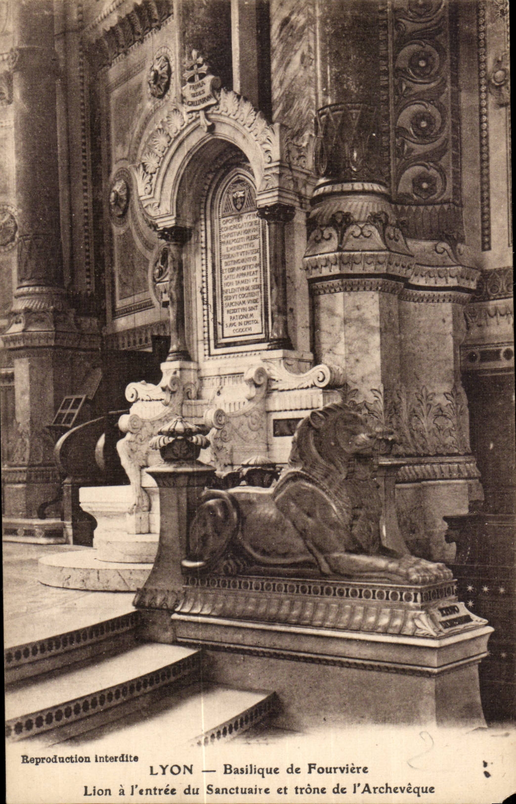 Basilika Lyon-CPA des Fourviere Lowes zum Hereinkommen des Schongebiets und des Thrones des Erzbischofs
