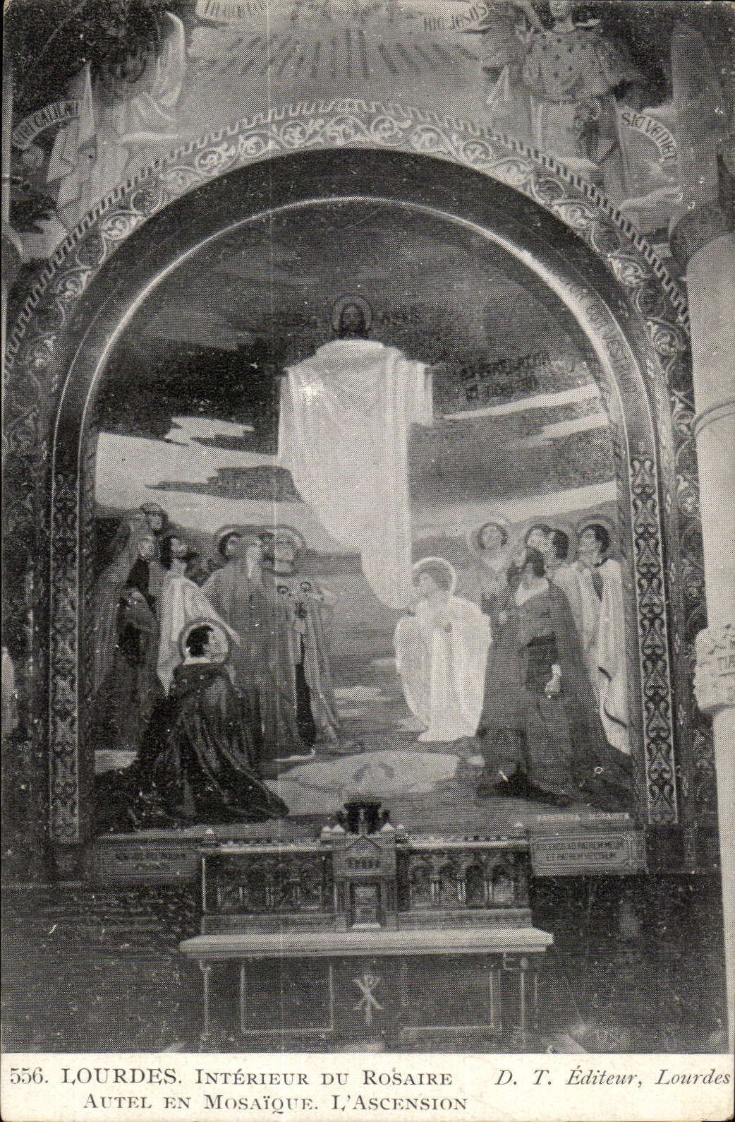 Lourdes Interior CPA of the rosary Furnace bridge in mosaic the rise (Jesus)