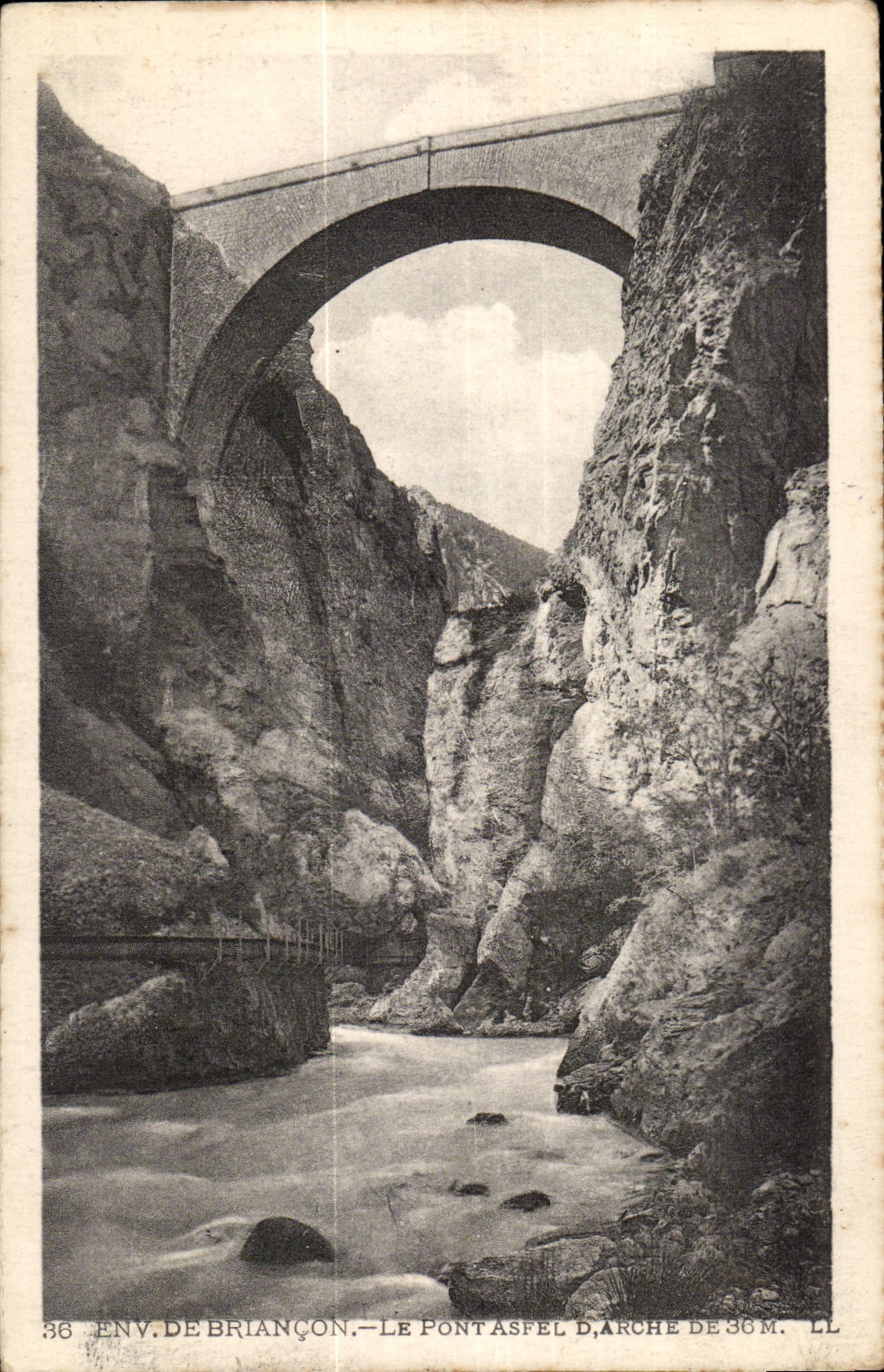 Surroundings of Briançon CPA the Asfel bridge of arhce of 36m