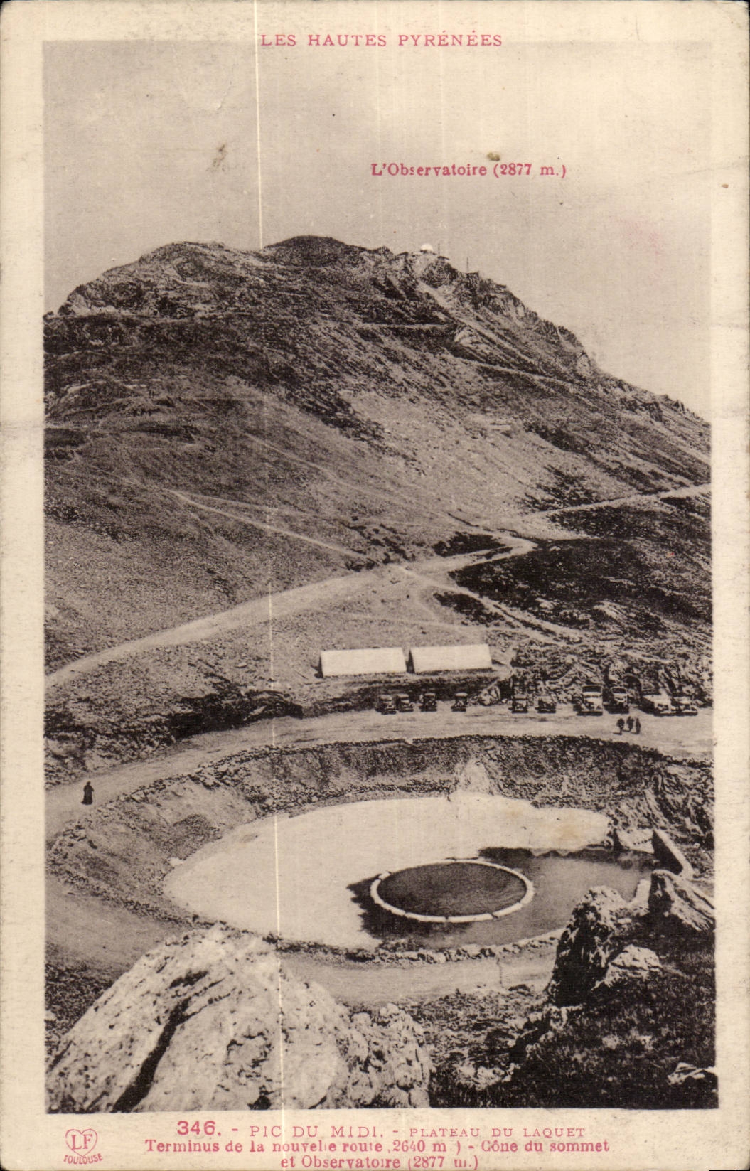 Peak of South CPA Plate of the Small lake Terminus of the new road (2640m) Cone of the top and Observatory