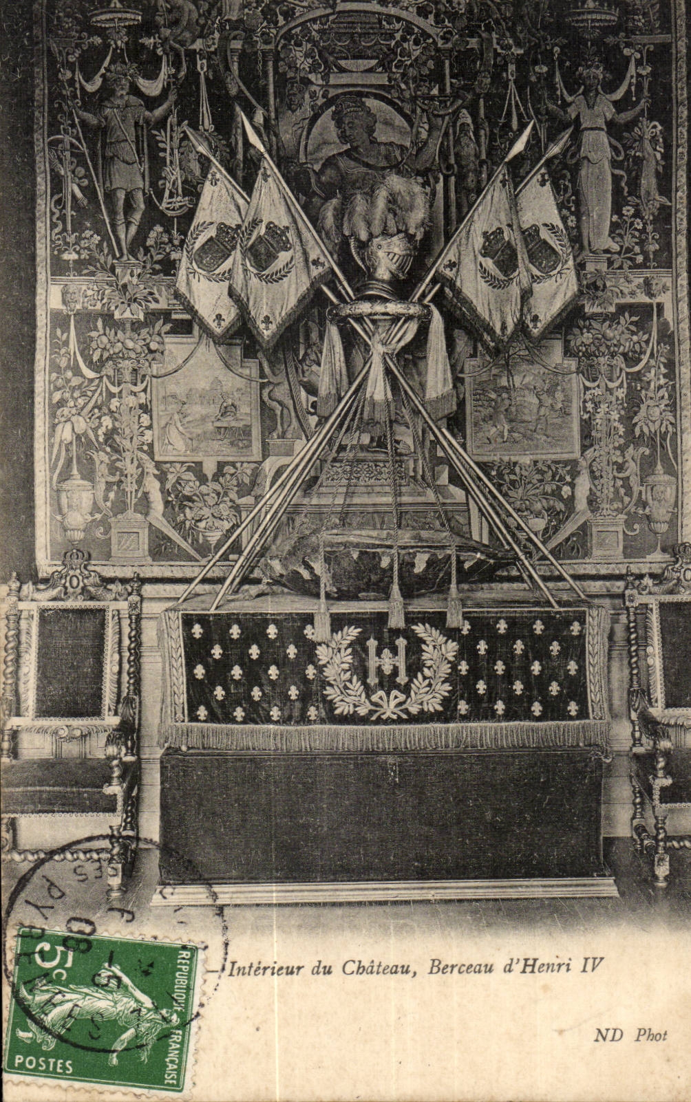 Interior Pau CPA U castle cradle of Henri IV