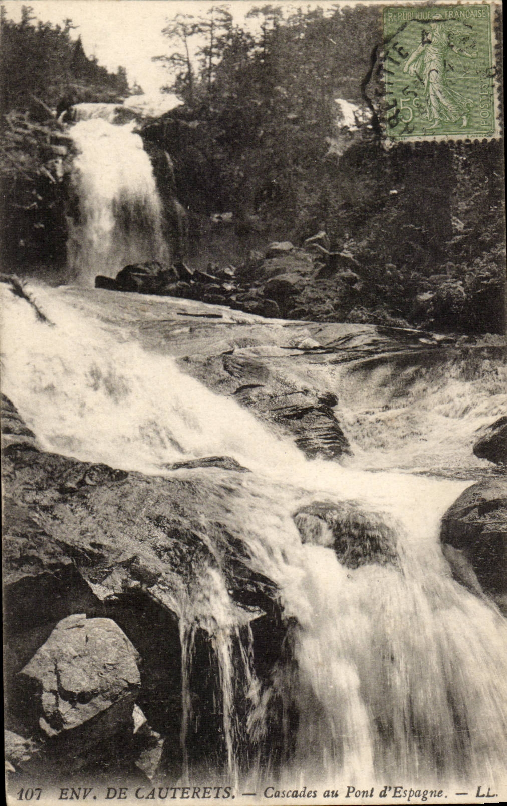CPA Umlagerungen von Cauterets kaskadiert zur Brucke von Spanien