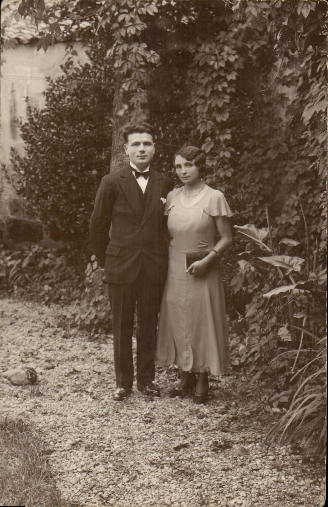 CPA Carte photo couple