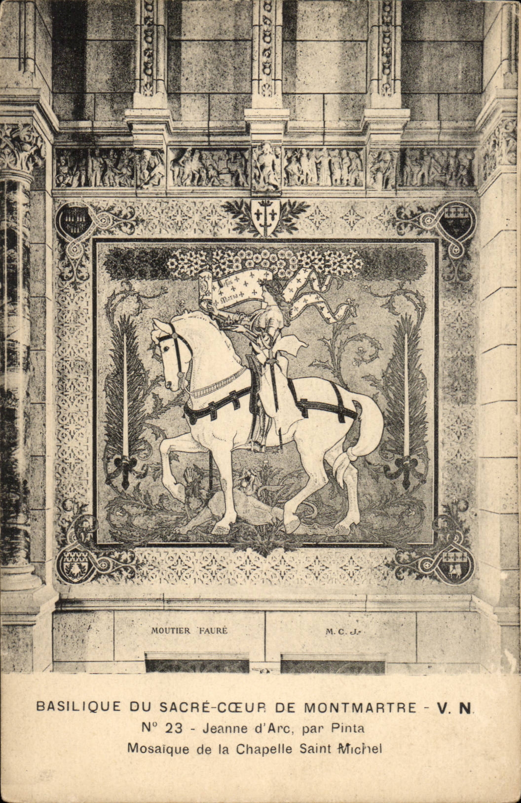 Paris CPA Basilica of the Sacring Mosaic Heart of Montmartre of the vault Jeanne Saint Michel of arc