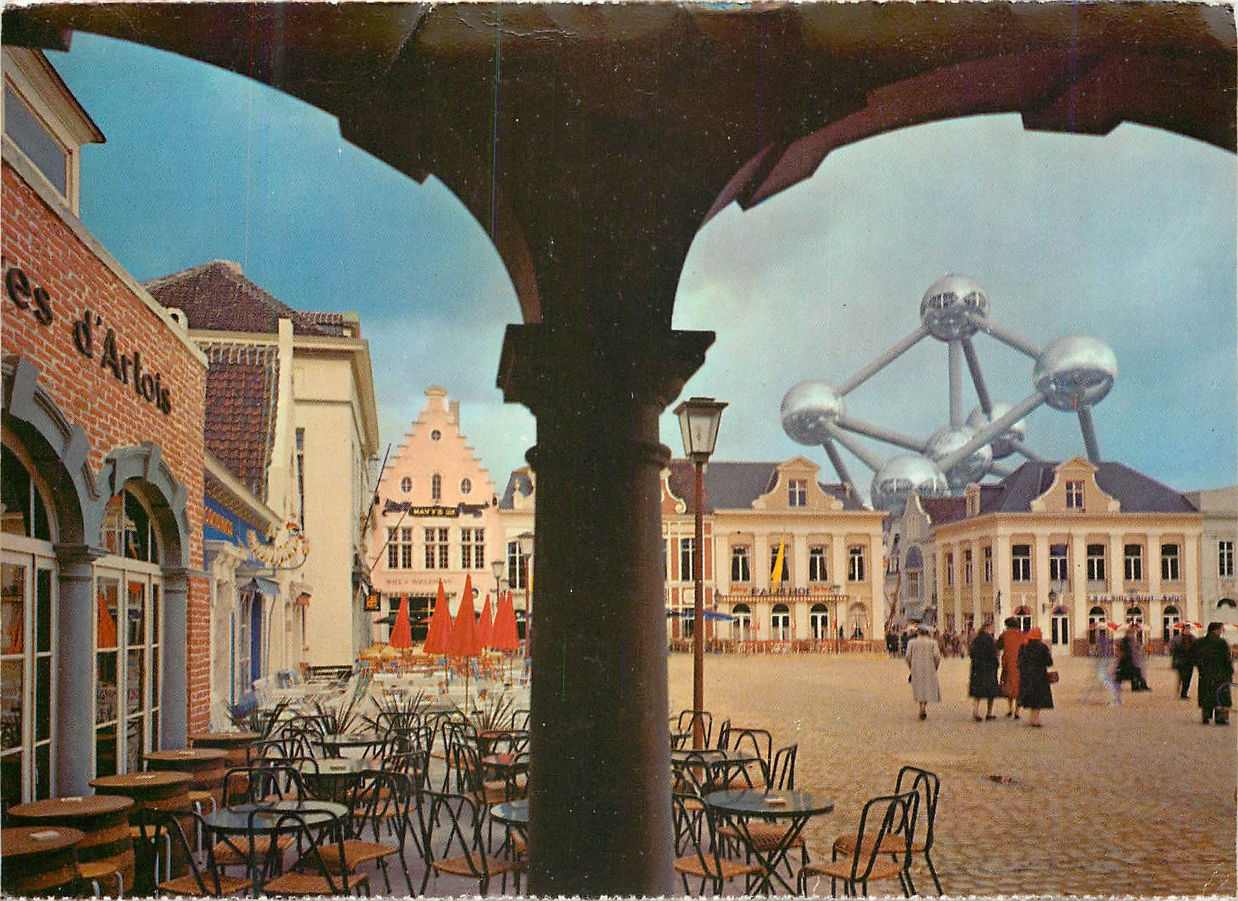 CPM Exposition Universelle de Bruxelles Belgique joyeuse un coin de la Place 