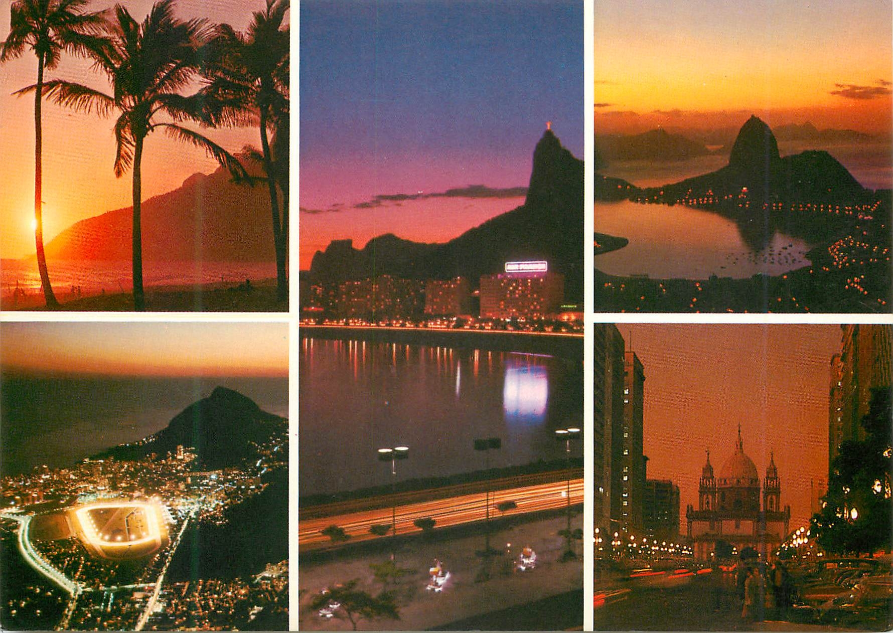 CPM Brasil Turistico Rio de Janeiro A cidade Maravilhosa a noite