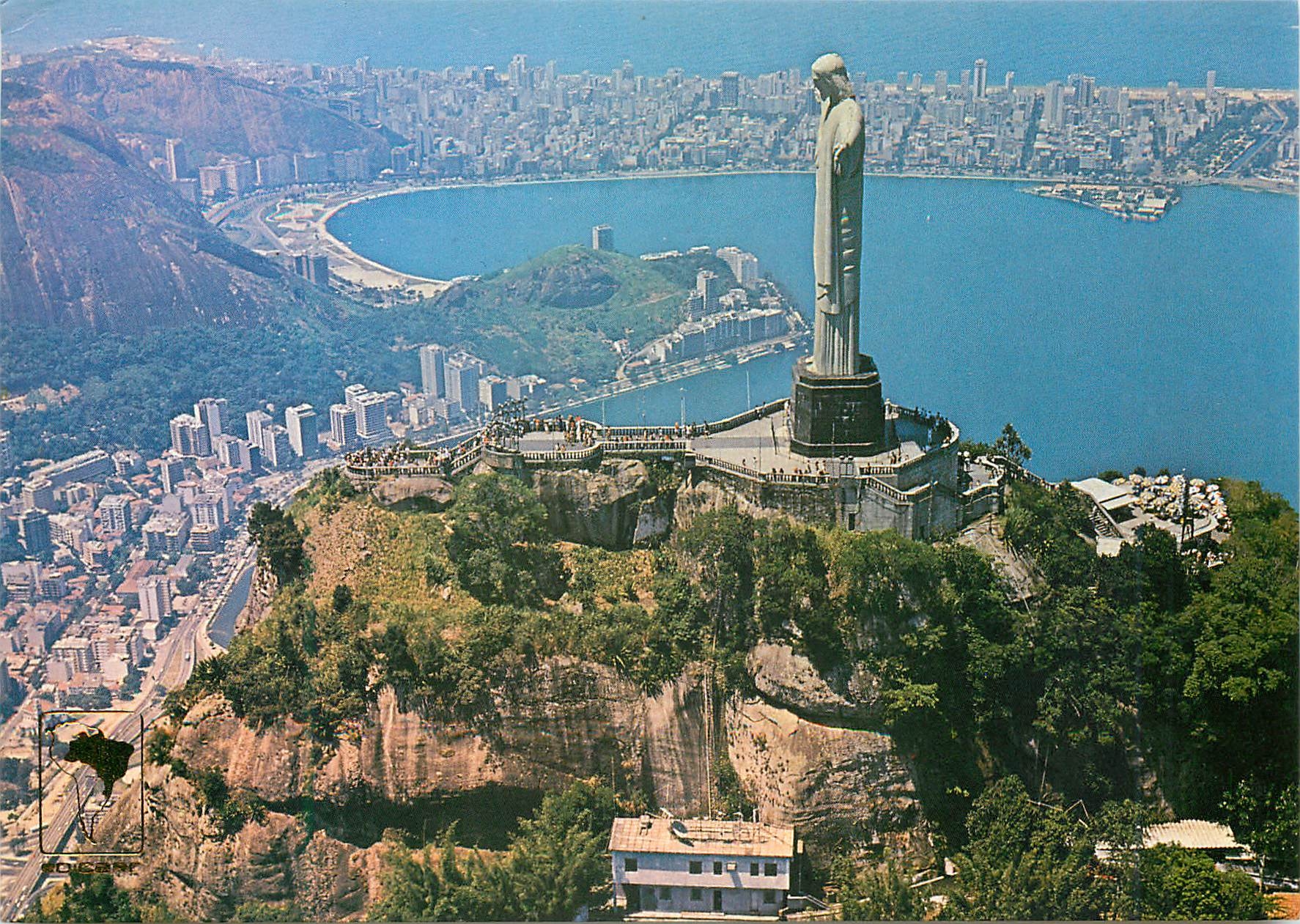 CPM Brasil Rio de Janeiro Aerial view Christ Redeemer Tijucas National Park