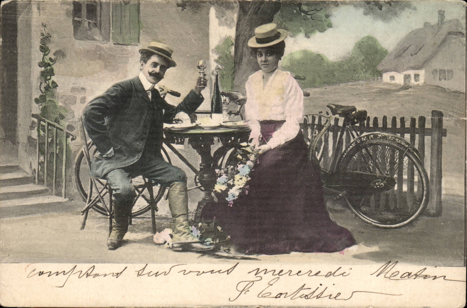 CPA Fantasy Woman Bicycle Cyclist Cycles