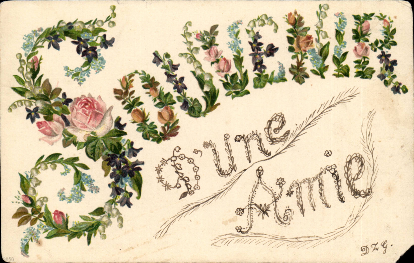 CPA Fantaisie Souvenir Je vous aime